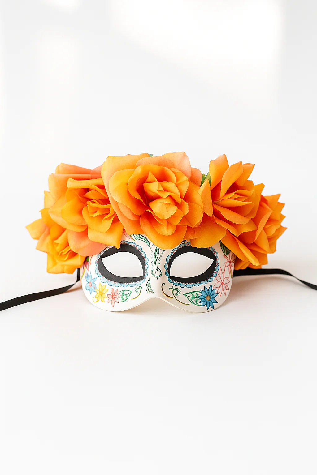 Amber Bloom – Floral Skull Mask