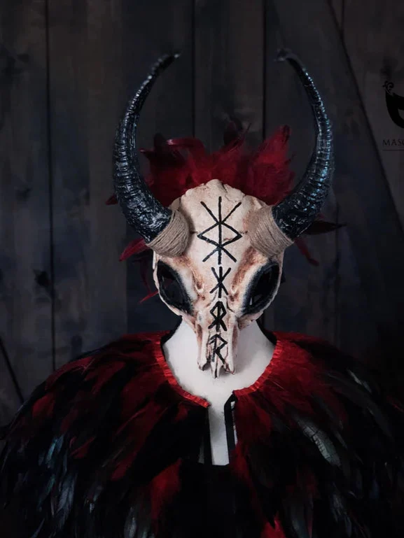 Ancient Shaman - Ram Horn & Feather Cape