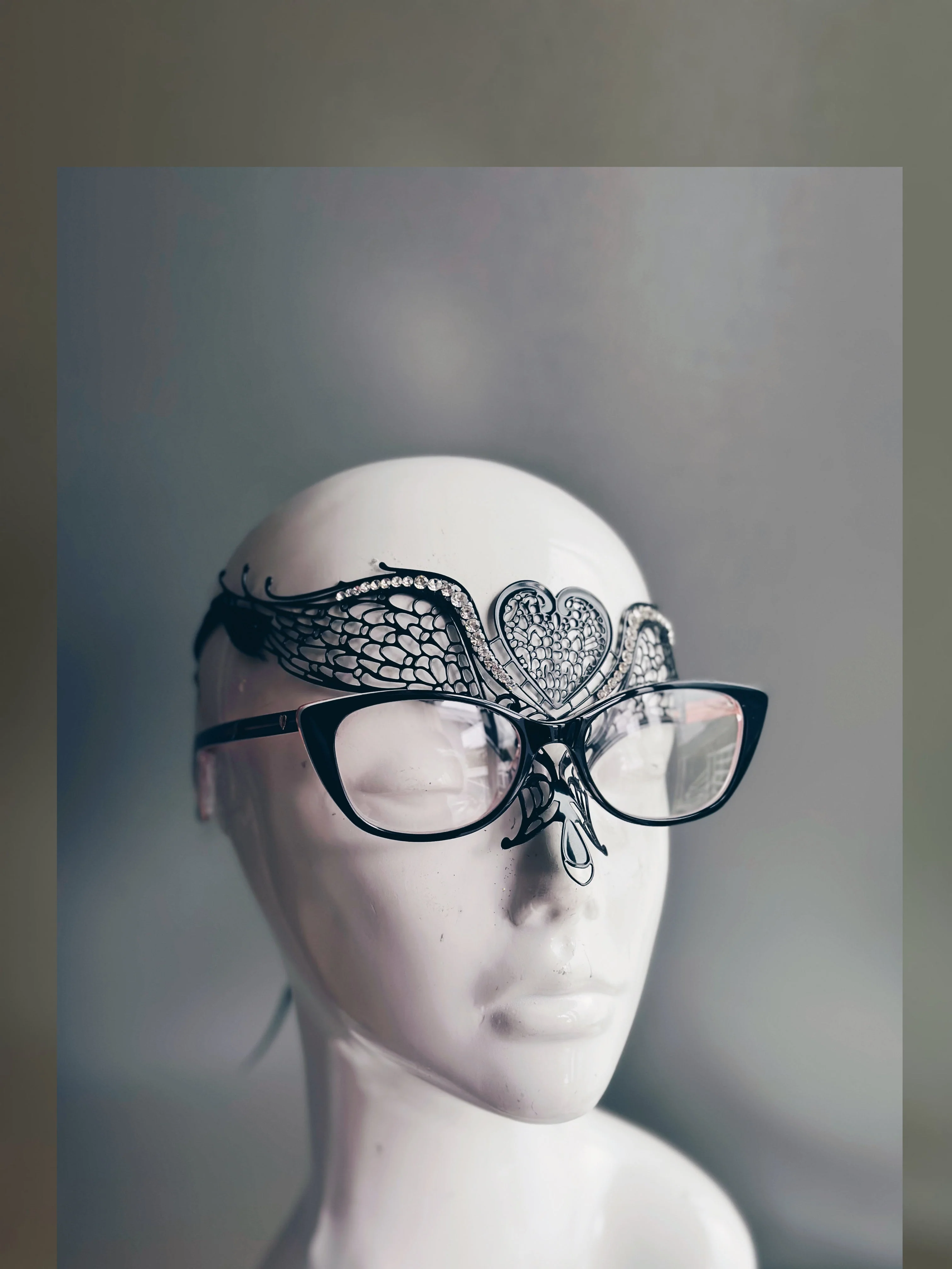 Eyeglass Mask - Green Feathers - Image 3