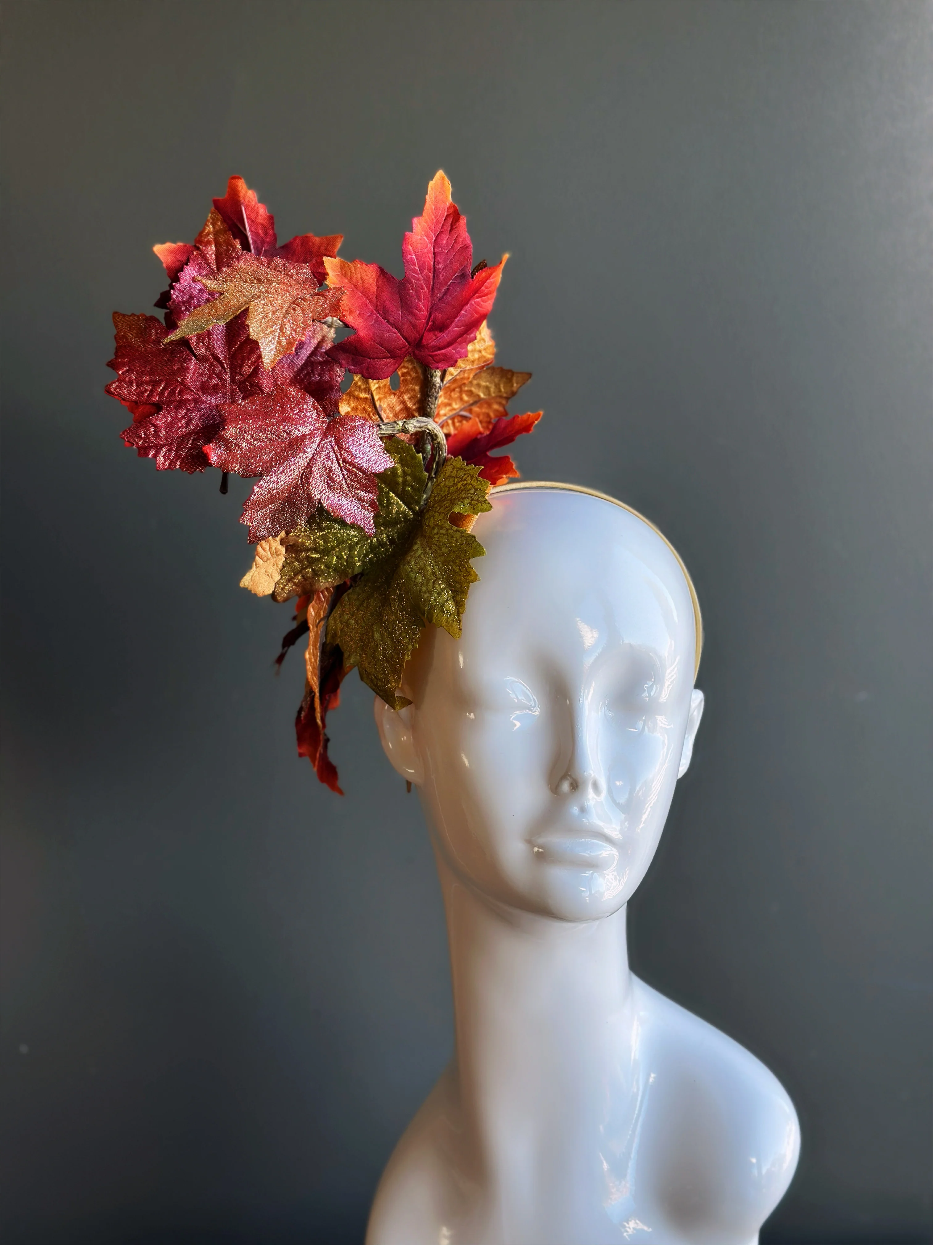 Autumn Leaf Fascinator Hat - Fall Headpiece