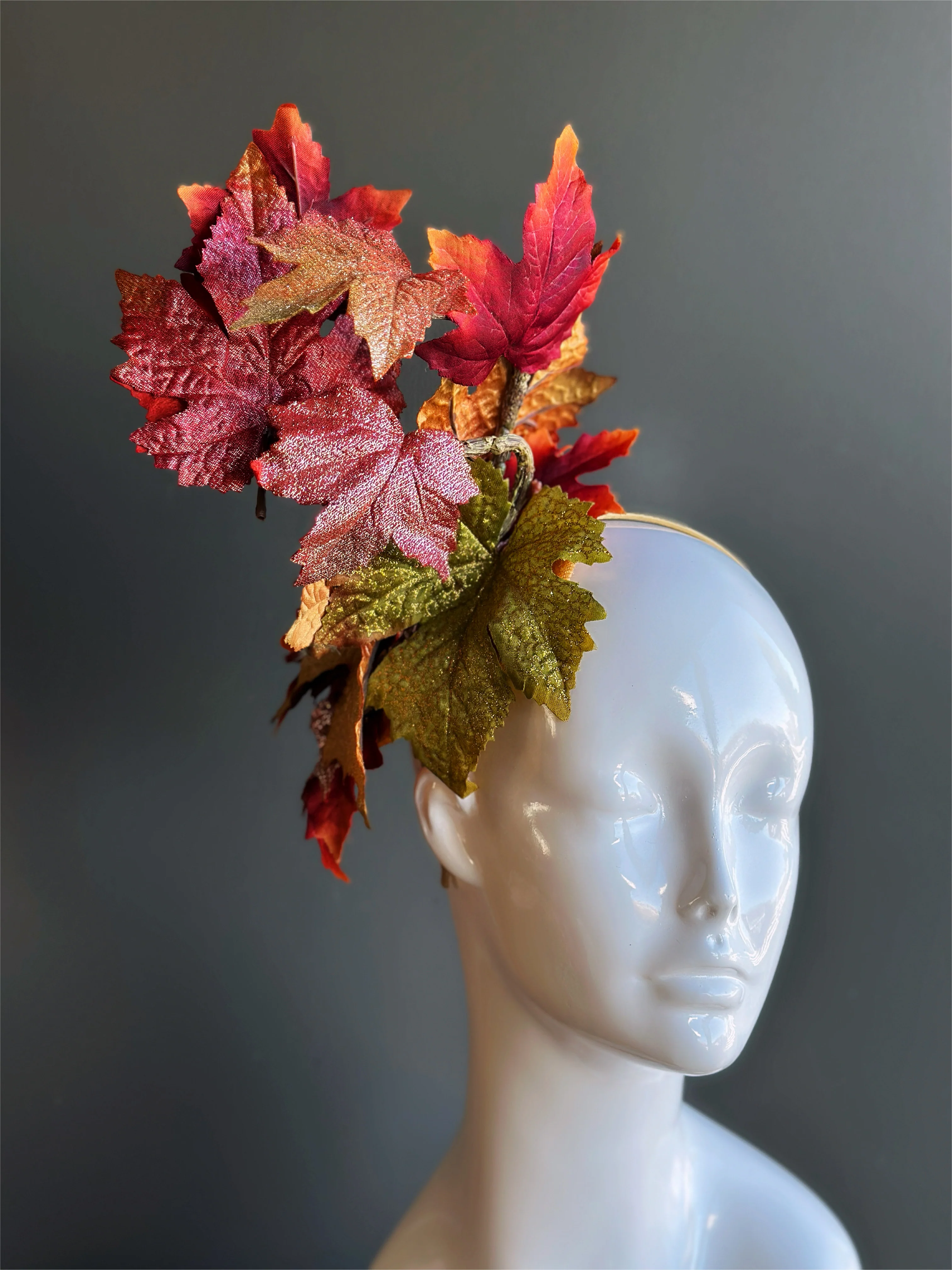 Autumn Leaf Fascinator Hat - Fall Headpiece - Image 2