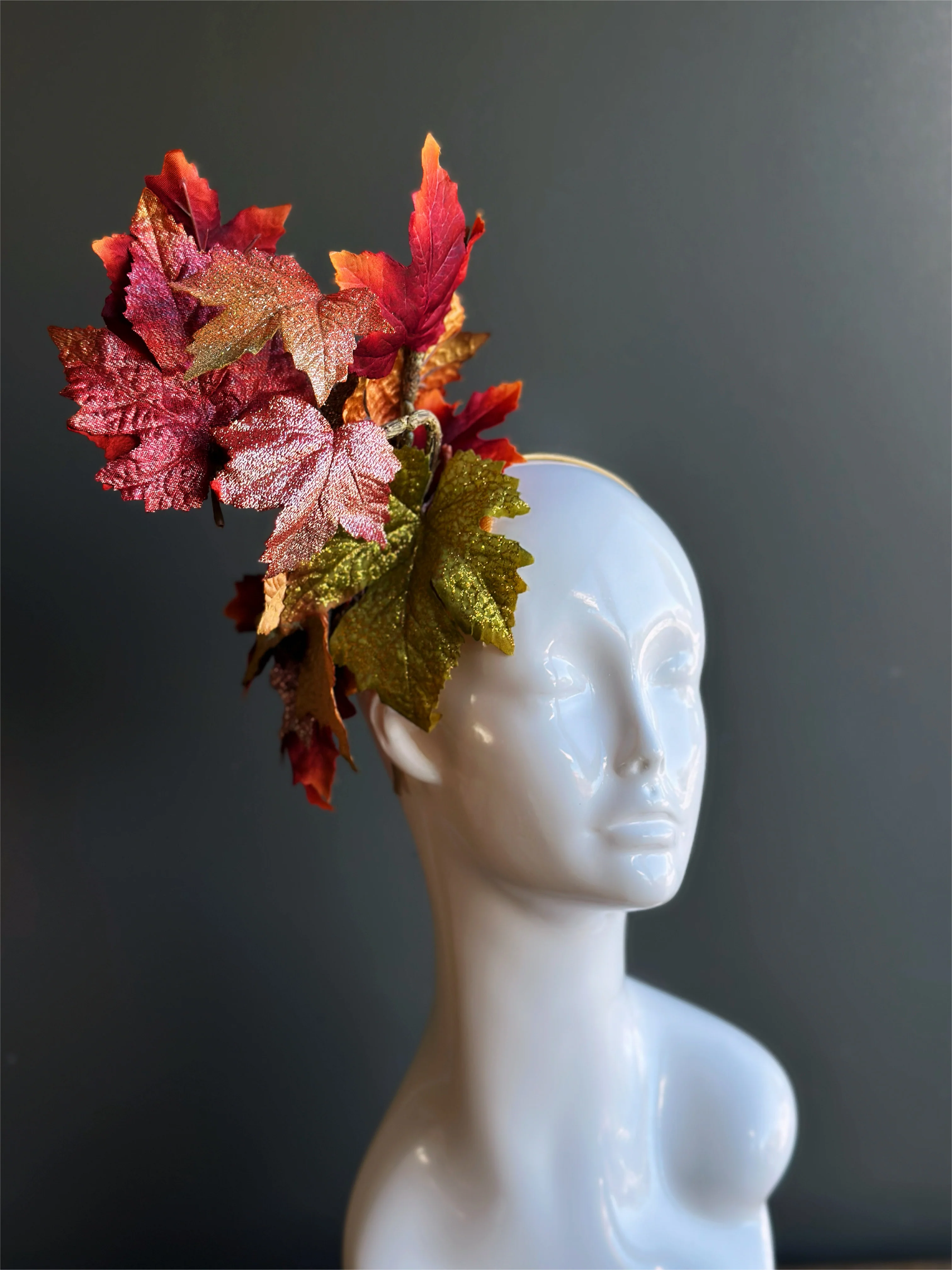 Autumn Leaf Fascinator Hat - Fall Headpiece - Image 3