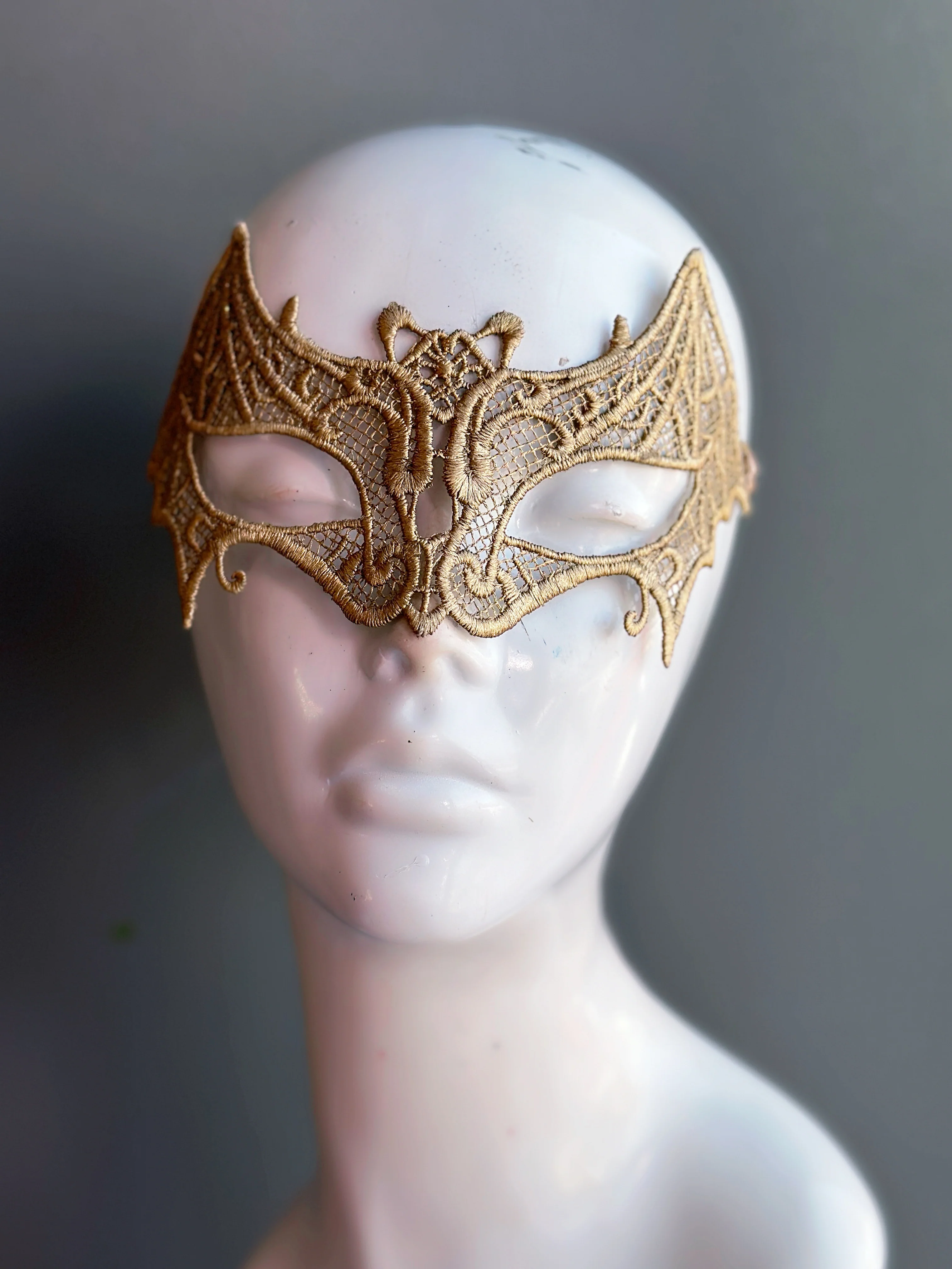 Bat Rhinestone Mask - Gold - Image 2