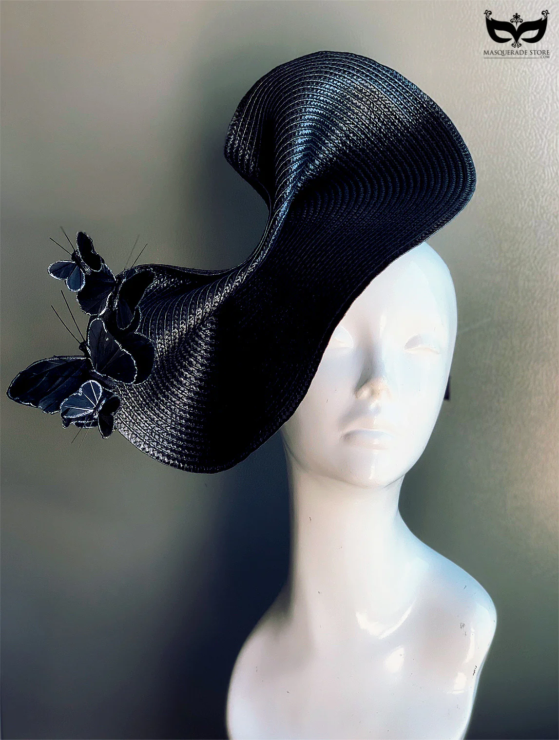 Nocturne Butterfly Fascinator - Black - Image 2