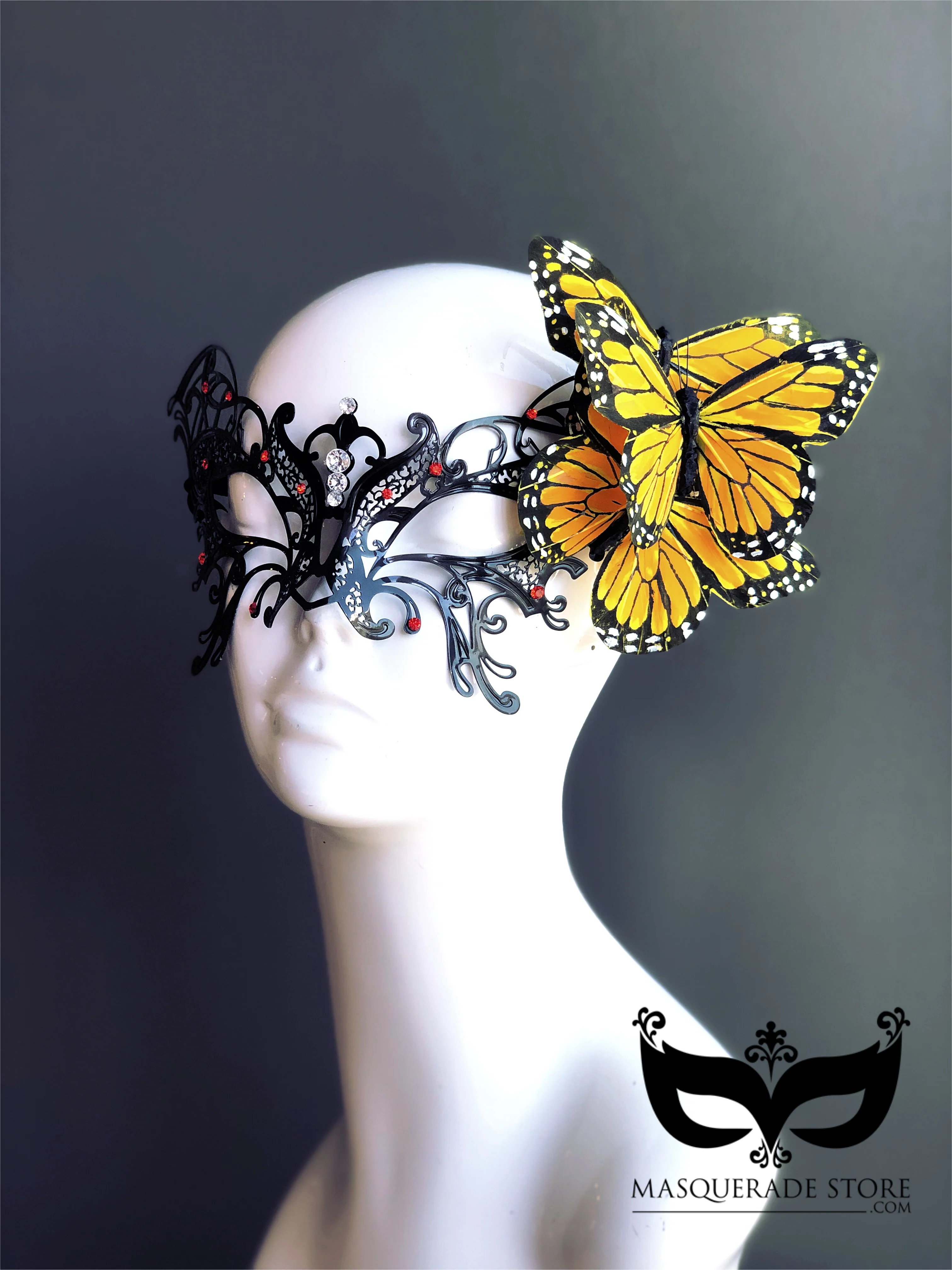 Midnight Black Monarch – Butterfly Mask - Image 2