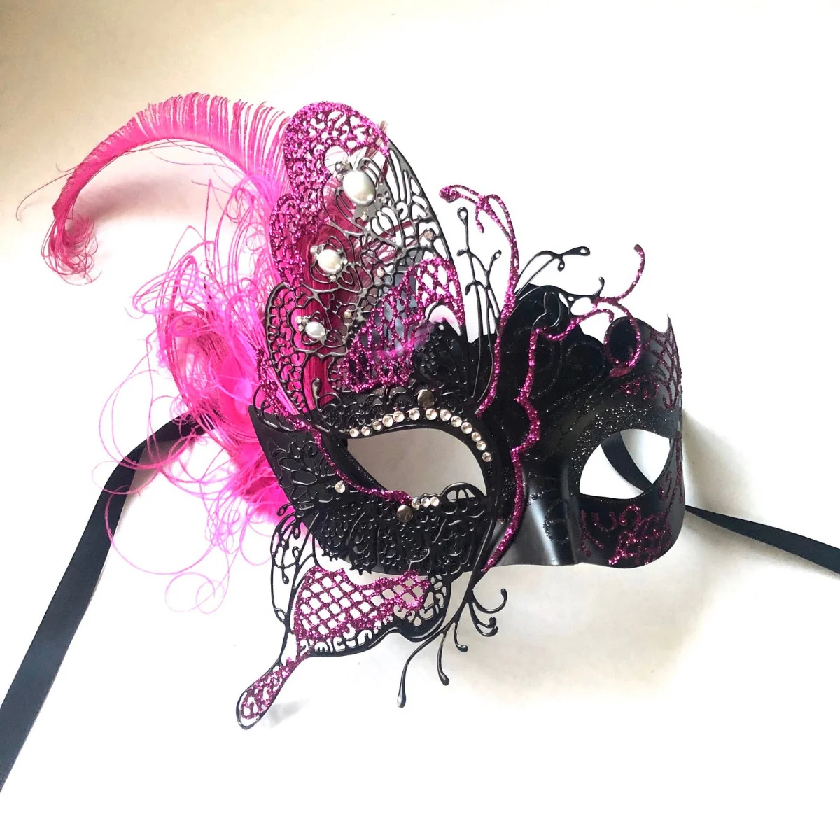 The Flutter Mask - Pink Feathers - Image 3