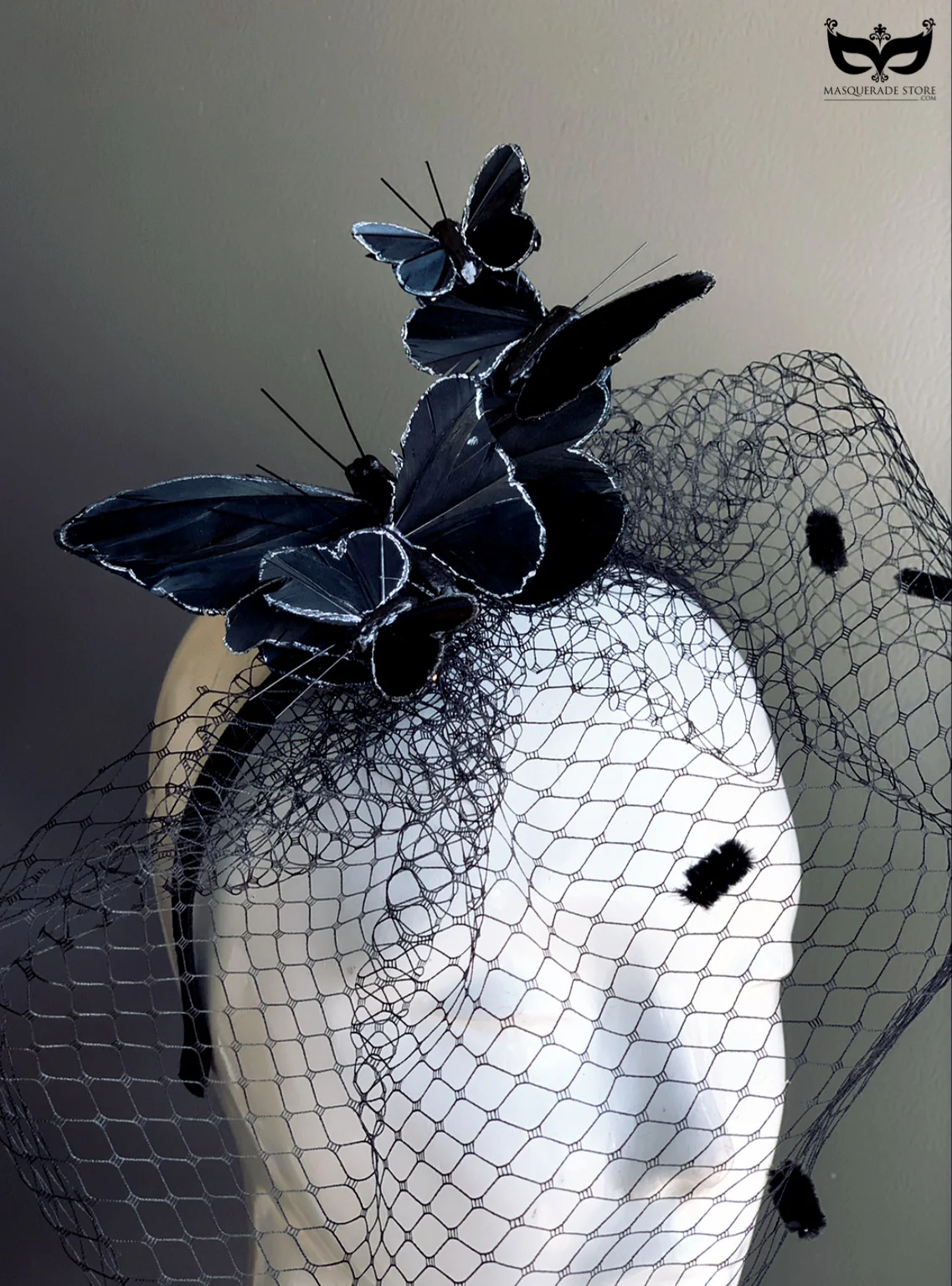 Butterfly Nocturne Veil - Black Fascinator