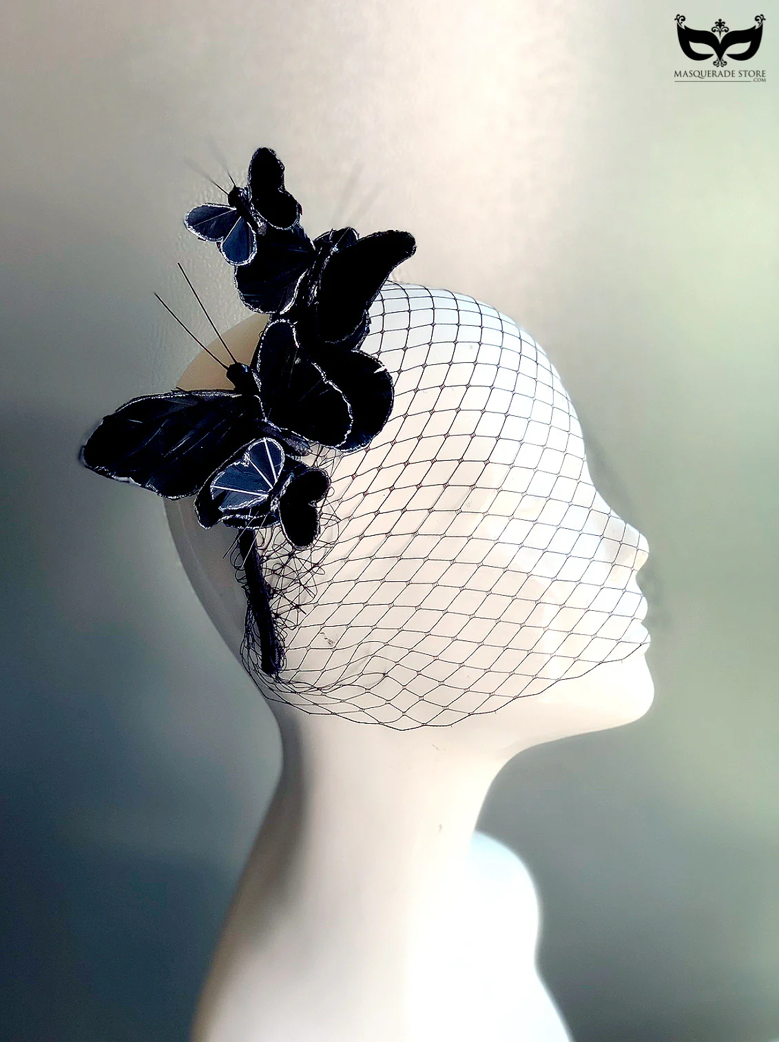 Butterfly Nocturne Veil - Black Fascinator - Image 2