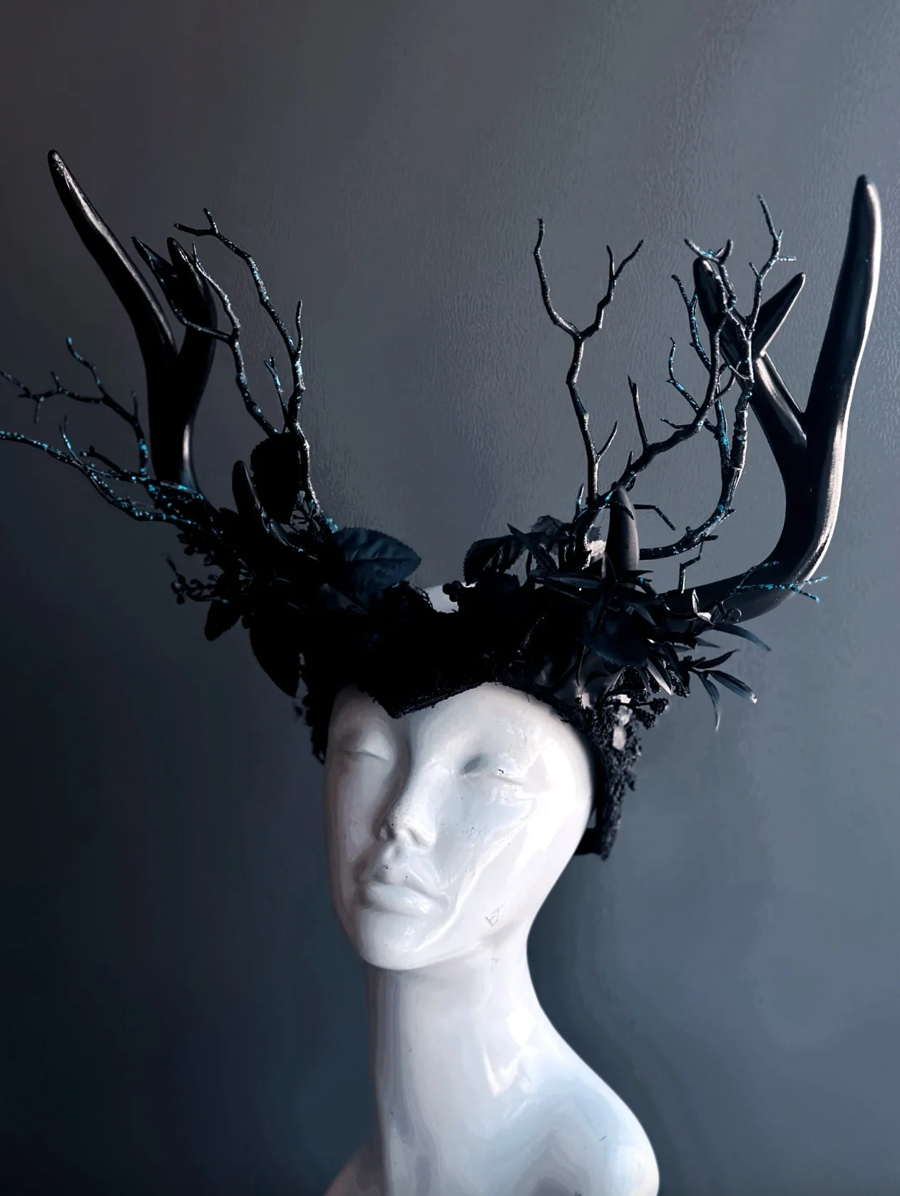 Deer Antler Headdress - Black Forest - Image 2