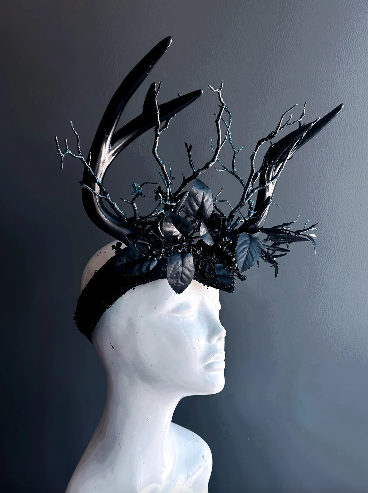 Deer Antler Headdress - Black Forest - Image 6