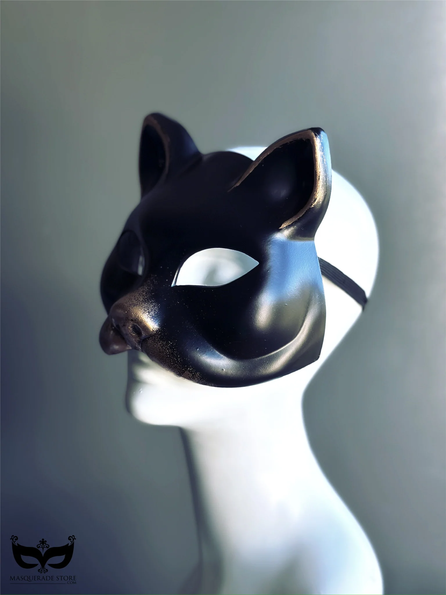 Velvet Whiskers - Black Gold Cat Mask - Image 4