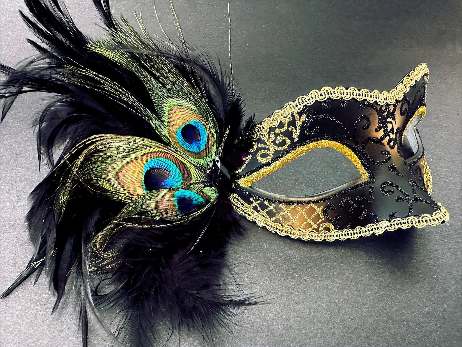 Midnight Royalty - Black & Gold Peacock Duo - Image 3