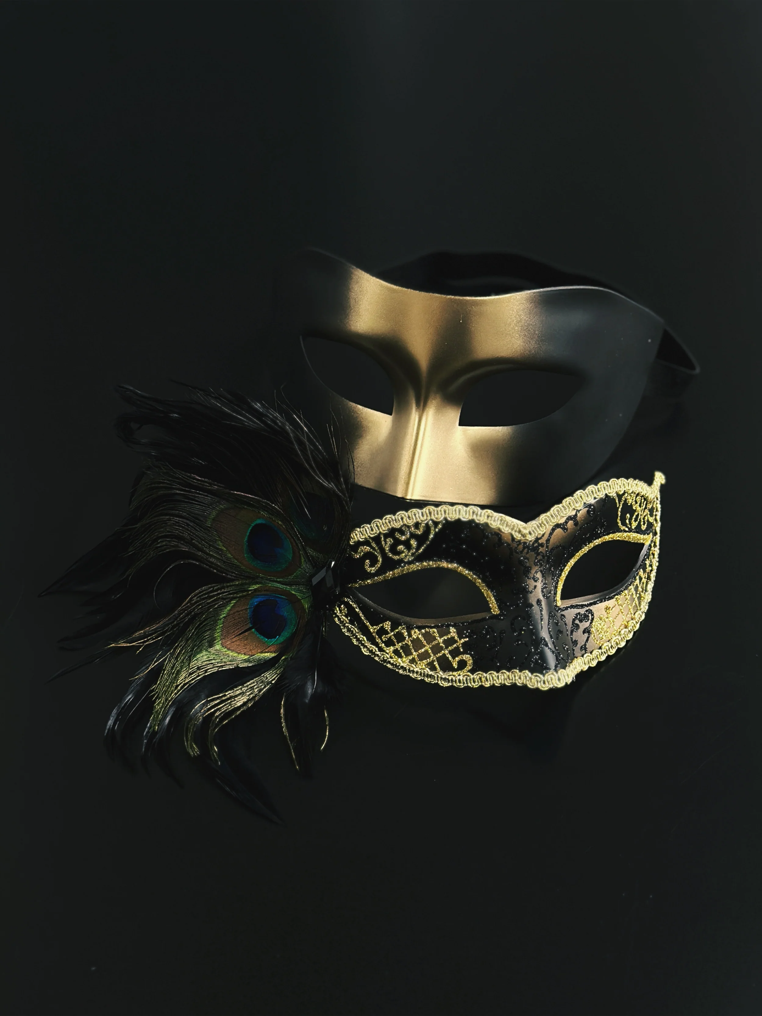 Golden Serenade - Peacock feathers Pair