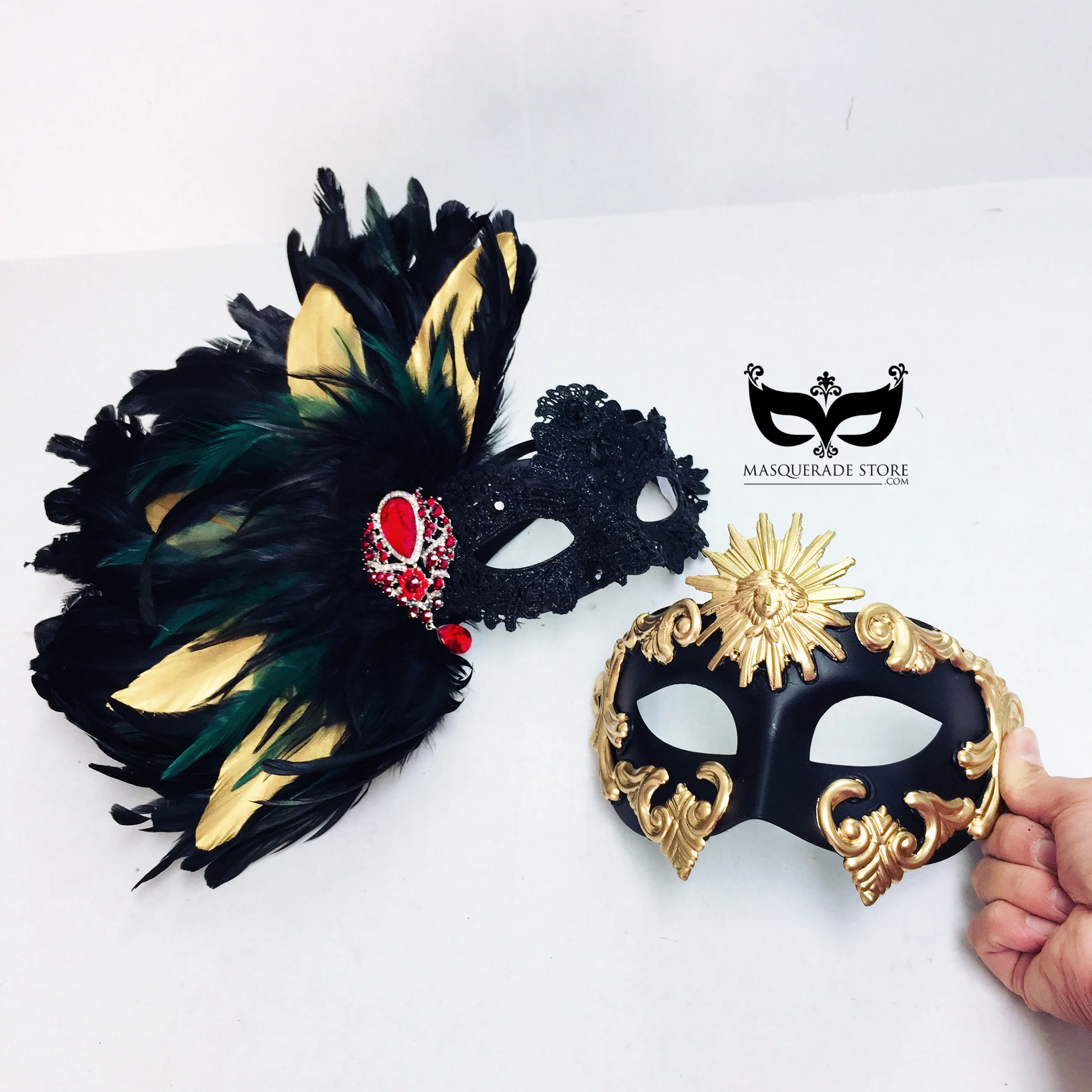 Midnight Flame - Black & Gold Feather Set - Image 2