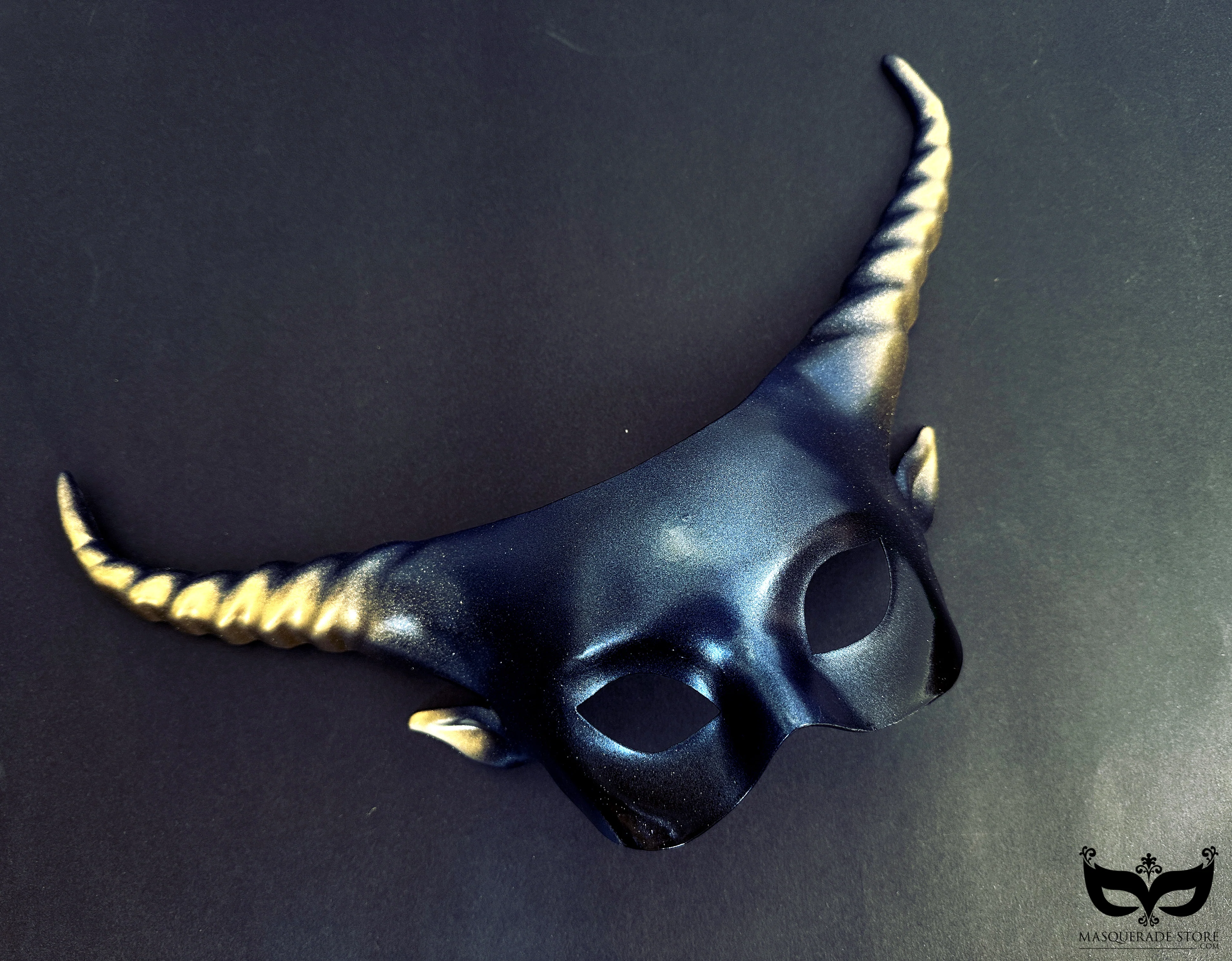 Horned Mask - Black with Blue/Gold