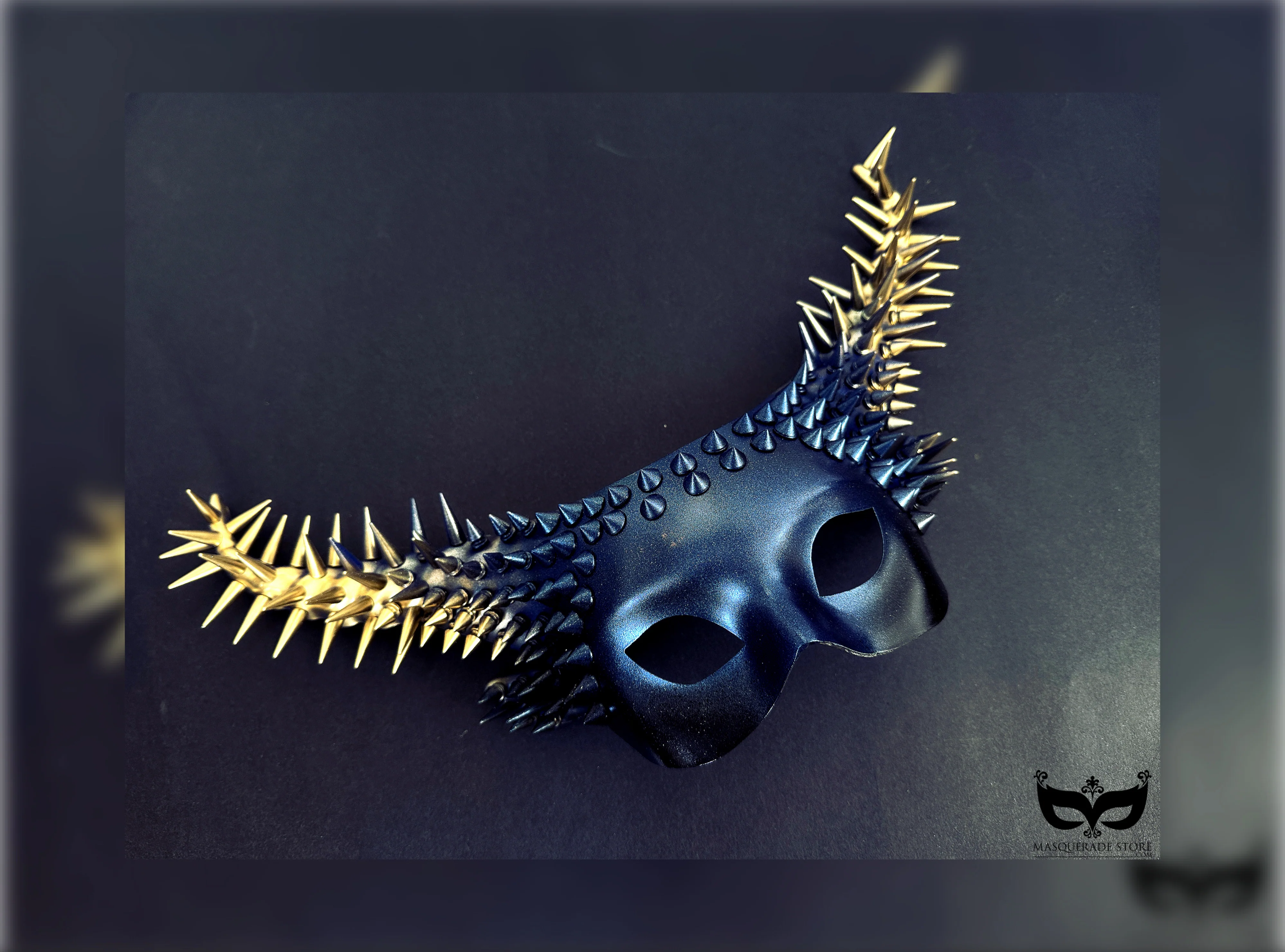 Horn Spiked Mask - Black/Gold - Image 2