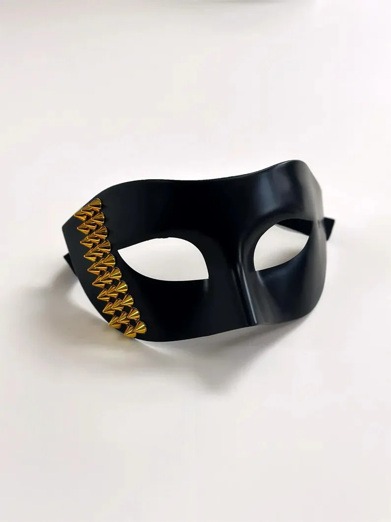 Studded Midnight Mask – Black & Gold