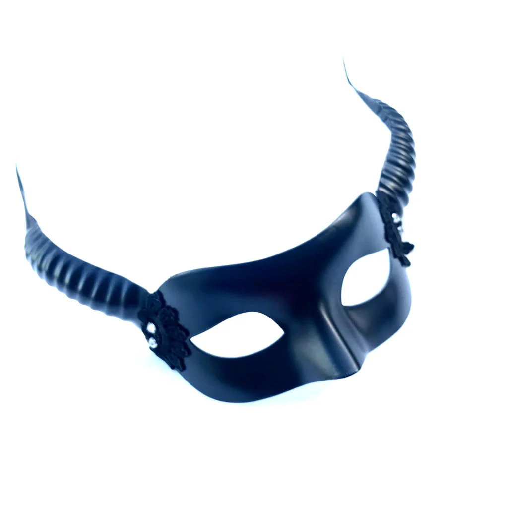 Black Malevolent Horned Mask