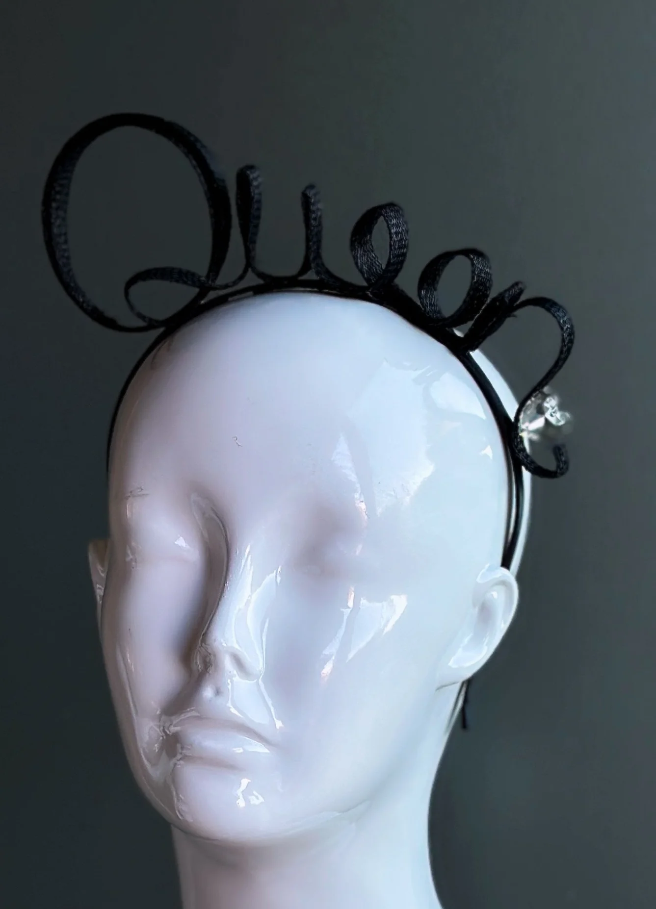 "Queen" Minimalist Ribbon Fascinator Headband - Image 2