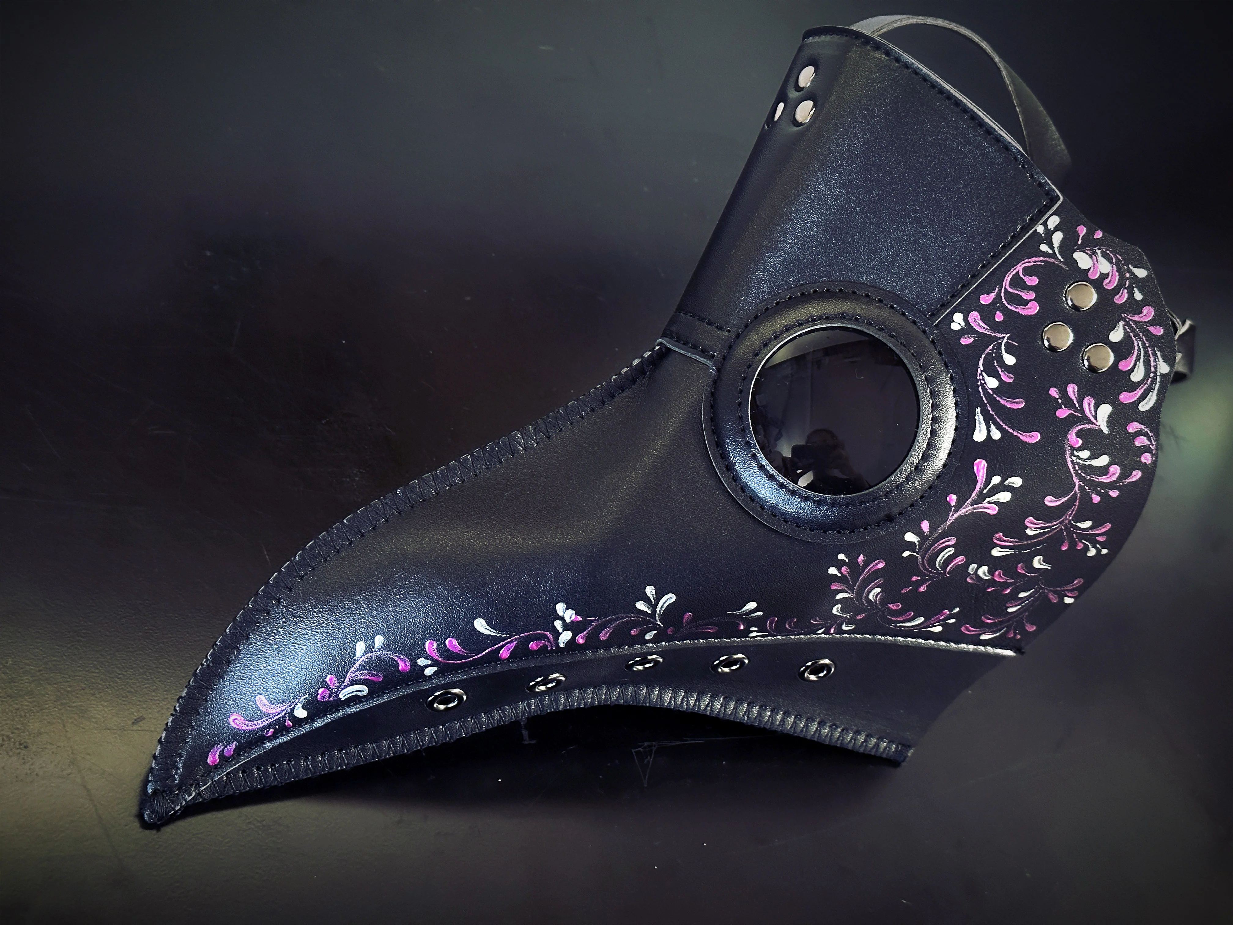 Vegan Leather Plague - Black/Pink/Silver - Image 3