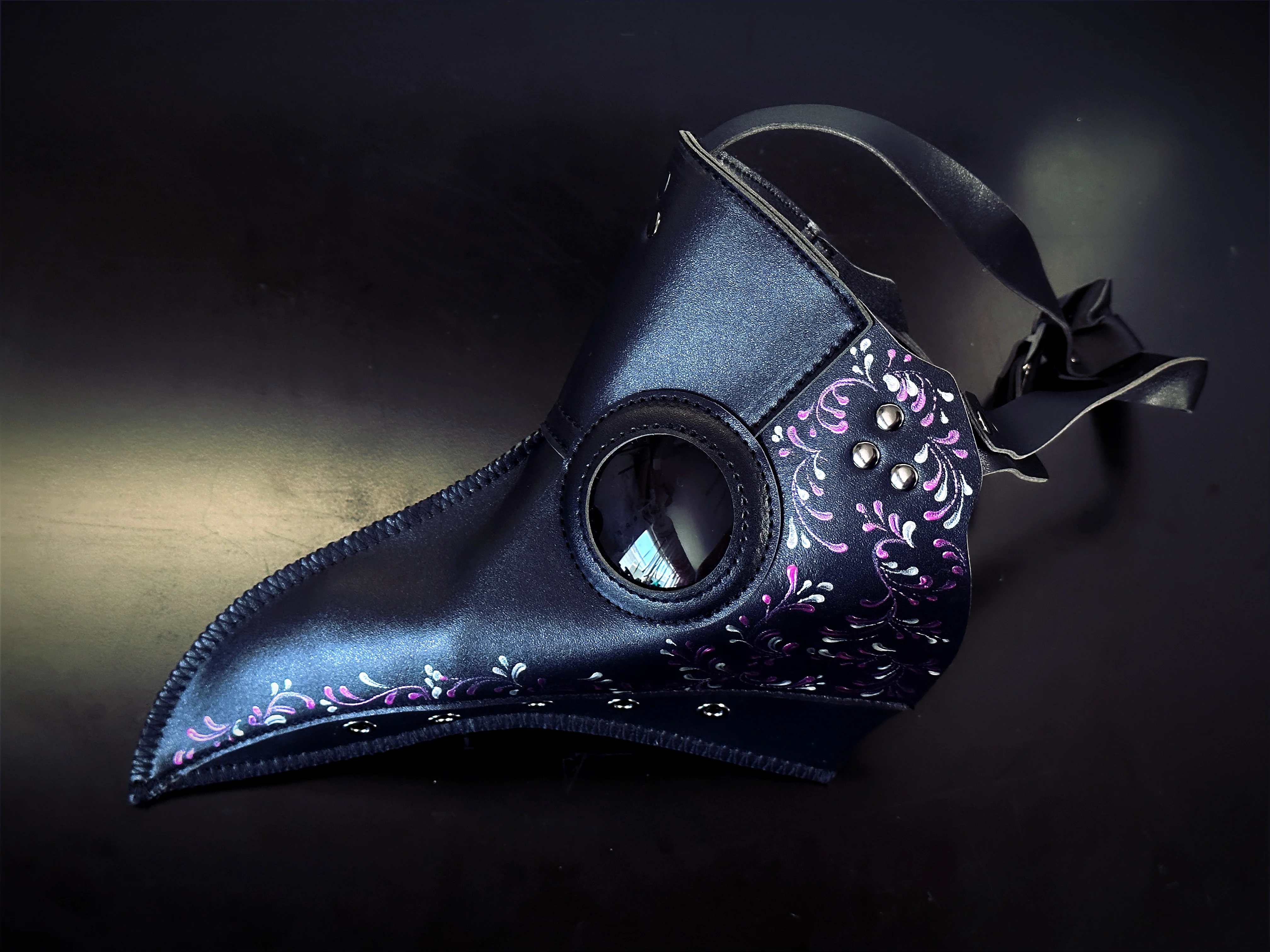 Vegan Leather Plague - Black/Pink/Silver - Image 4