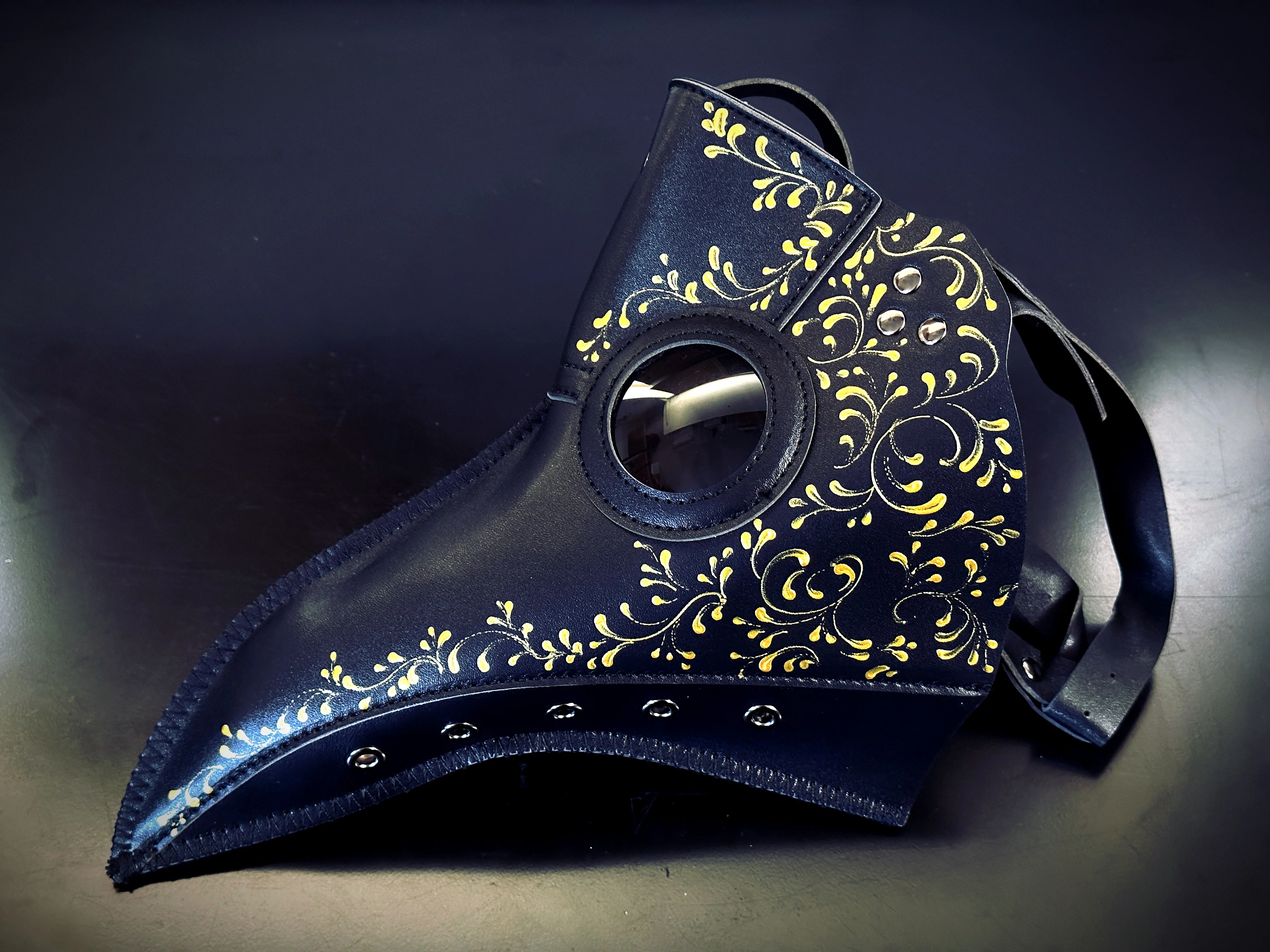 Vegan Leather Plague - Black/Yellow Gold - Image 4
