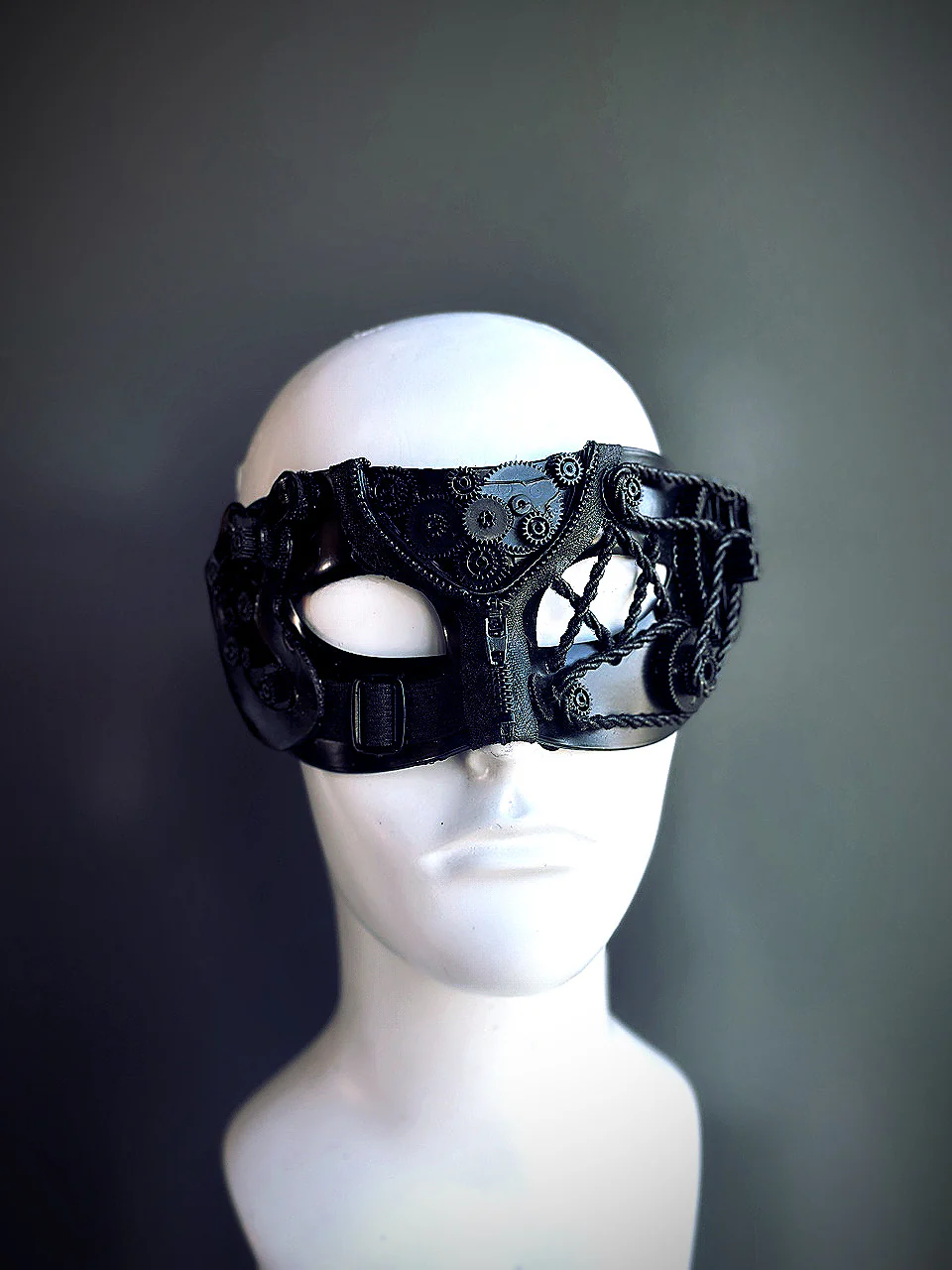 Shadow Mechanica - Black Steampunk Mask