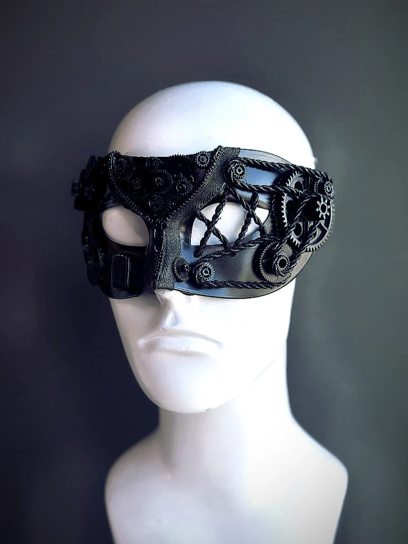 Shadow Mechanica - Black Steampunk Mask - Image 2
