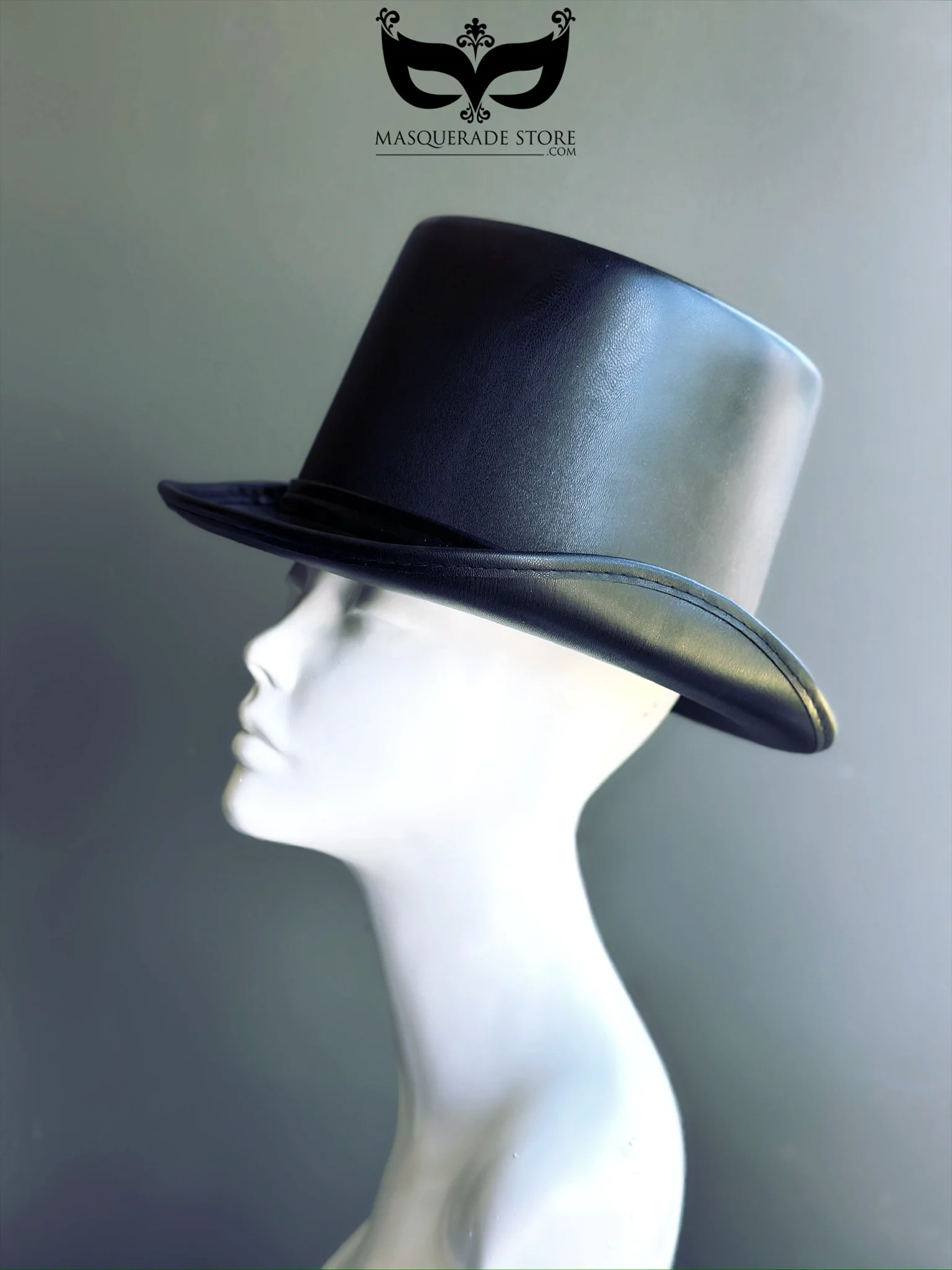 Classic Vegan Leather Top Hat - Image 2