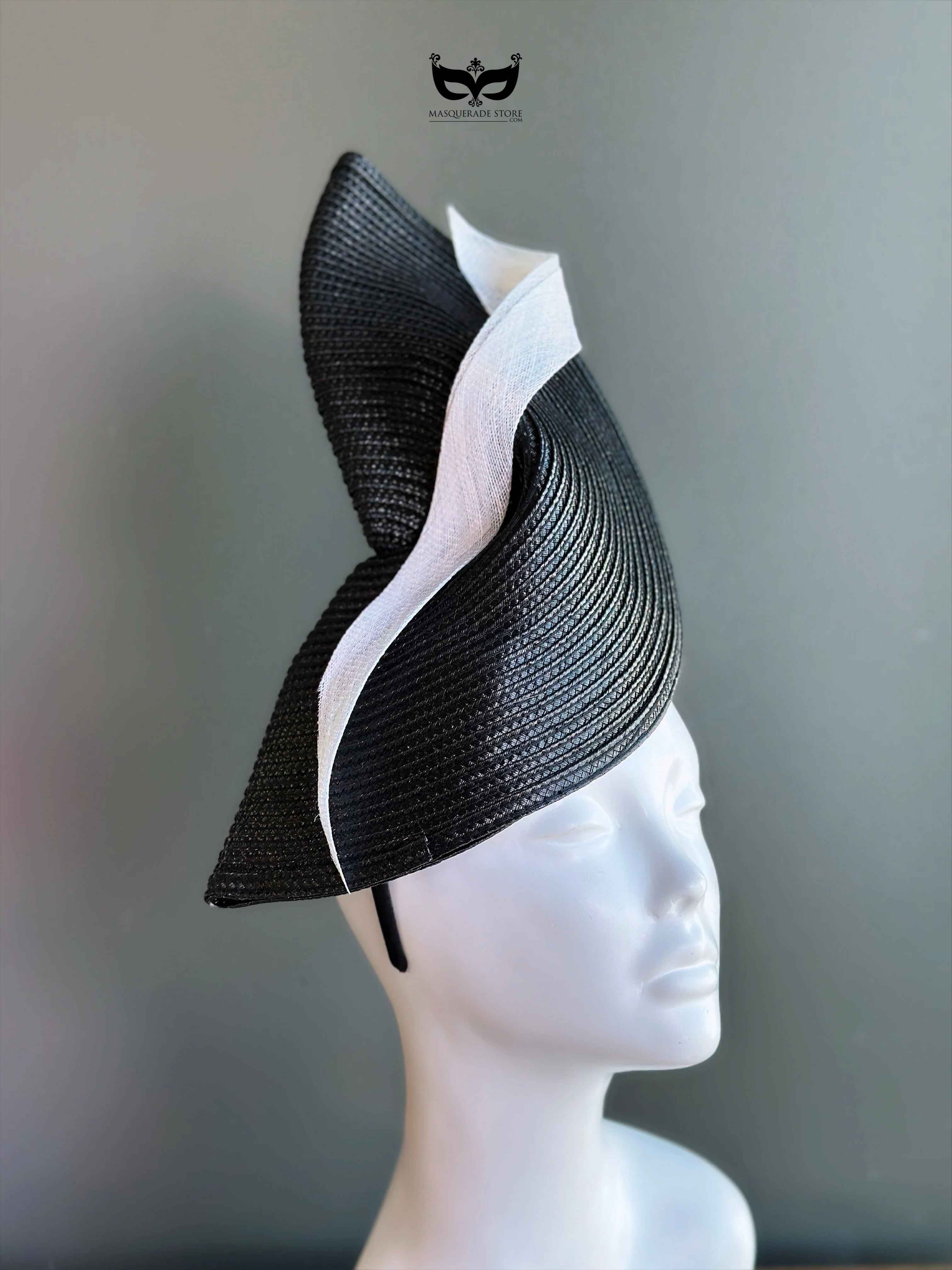 Monochrome Sweep Fascinator - Black - Image 3