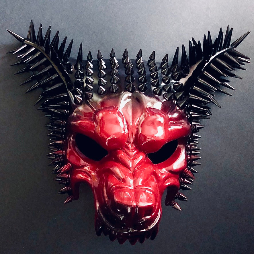 Spiked Wolf Mask - Red/Black - Image 5