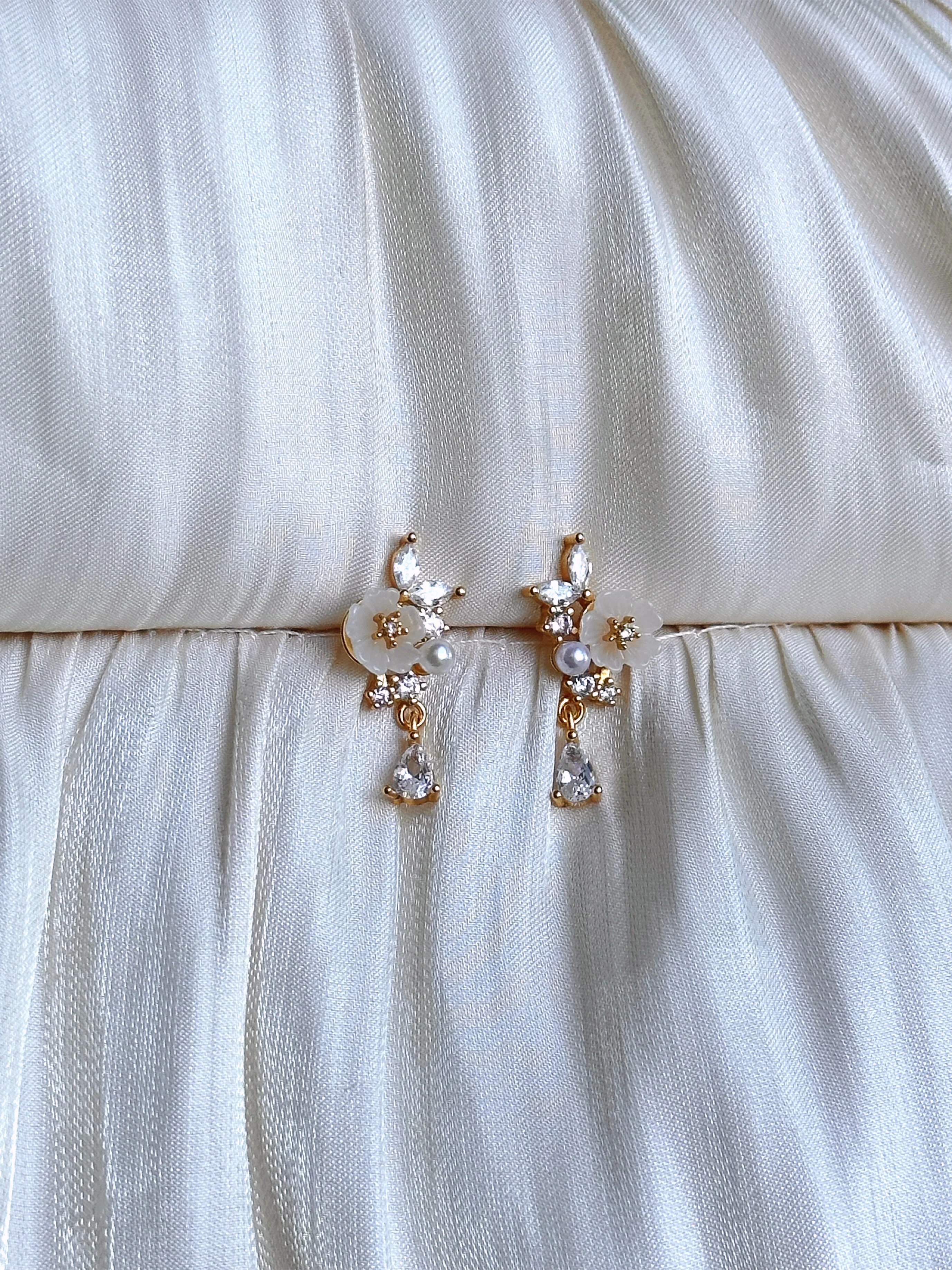 Blossom Pearl Drop Earrings - Image 2
