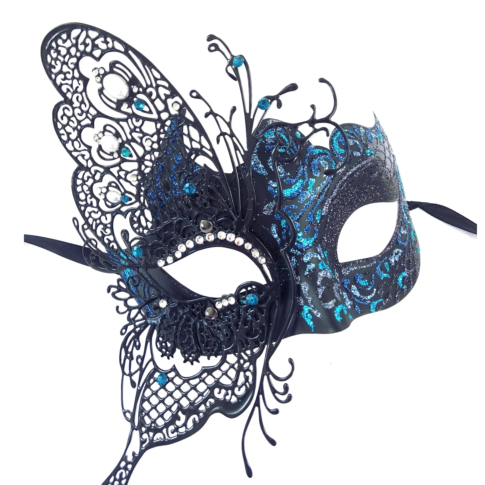 Luxury Butterfly Mask - Blue - Image 2