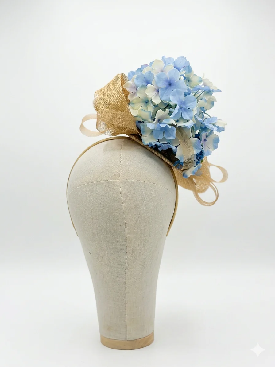 Blue Garden Rose Fascinator - Image 6