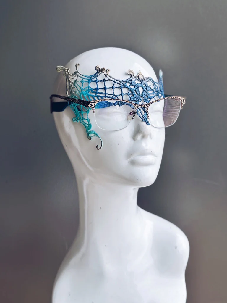Gilded Eyeglass Noir- Teal/Blue/Gold
