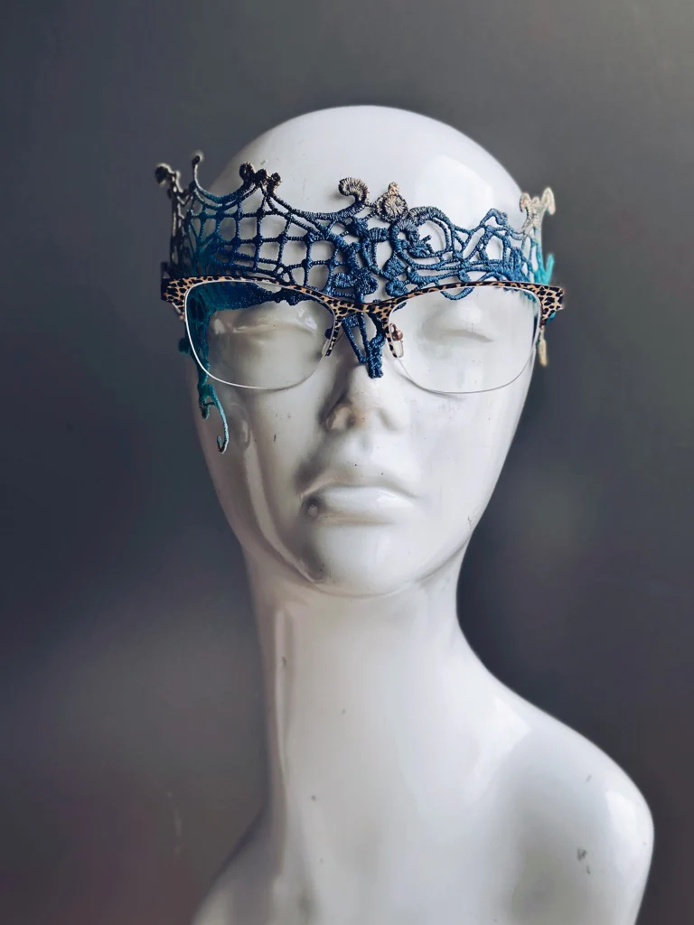 Gilded Eyeglass Noir- Teal/Blue/Gold - Image 2