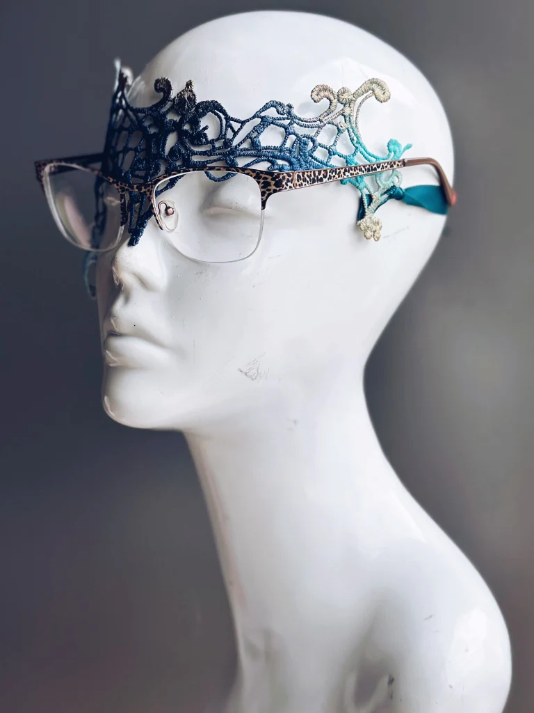 Gilded Eyeglass Noir- Teal/Blue/Gold - Image 3