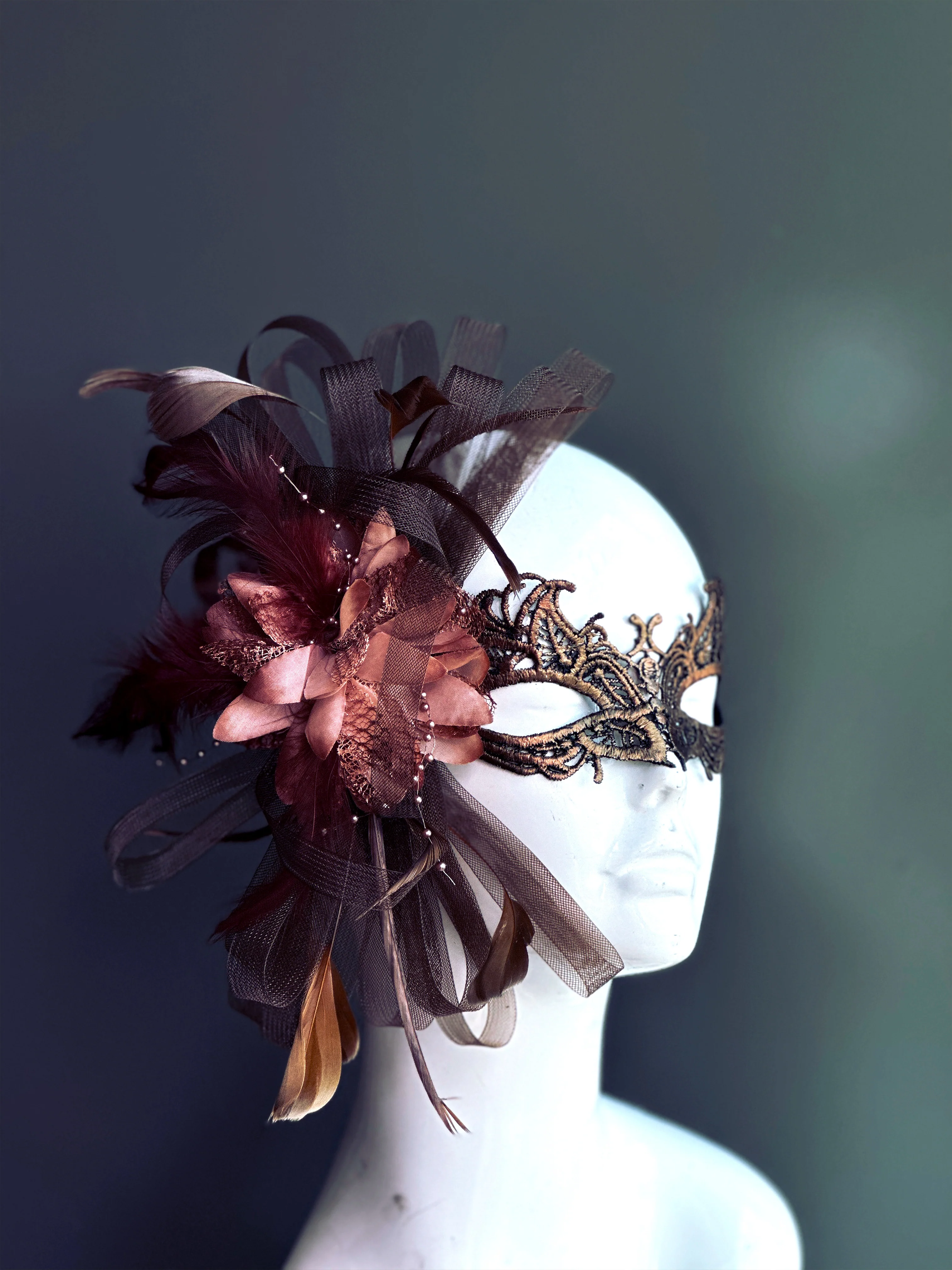 Brown Shades Lace Mask - Image 2