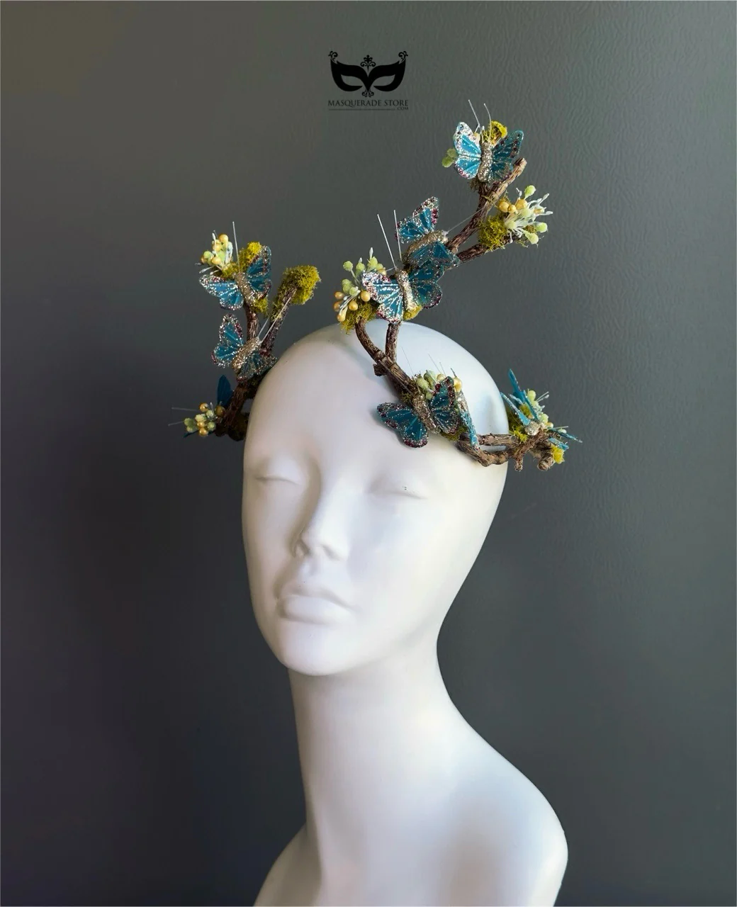 Flutterwood Fae - Teal Butterfly Headdress - Image 2