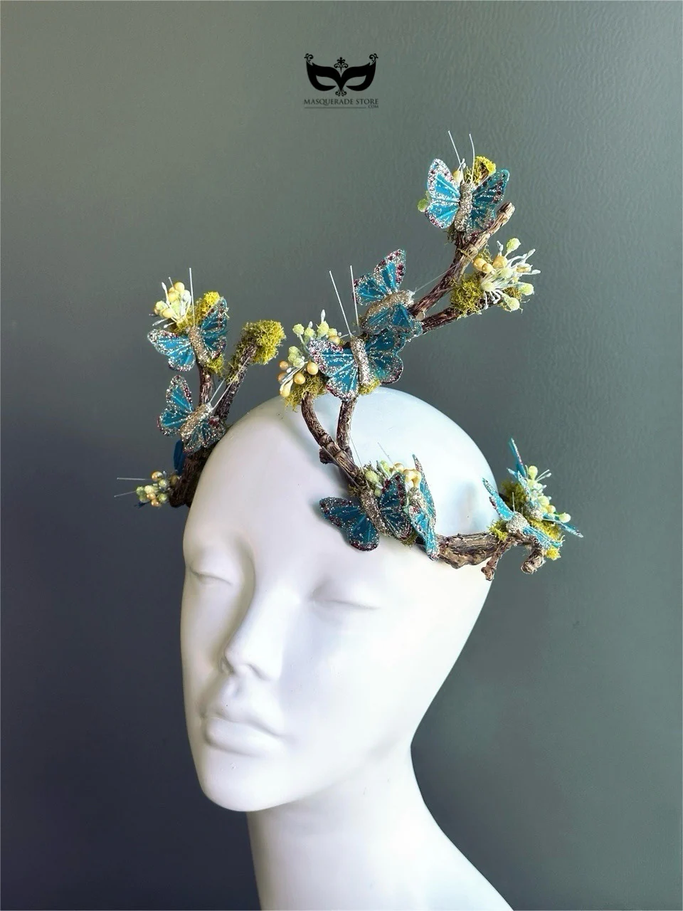 Flutterwood Fae - Teal Butterfly Headdress - Image 3