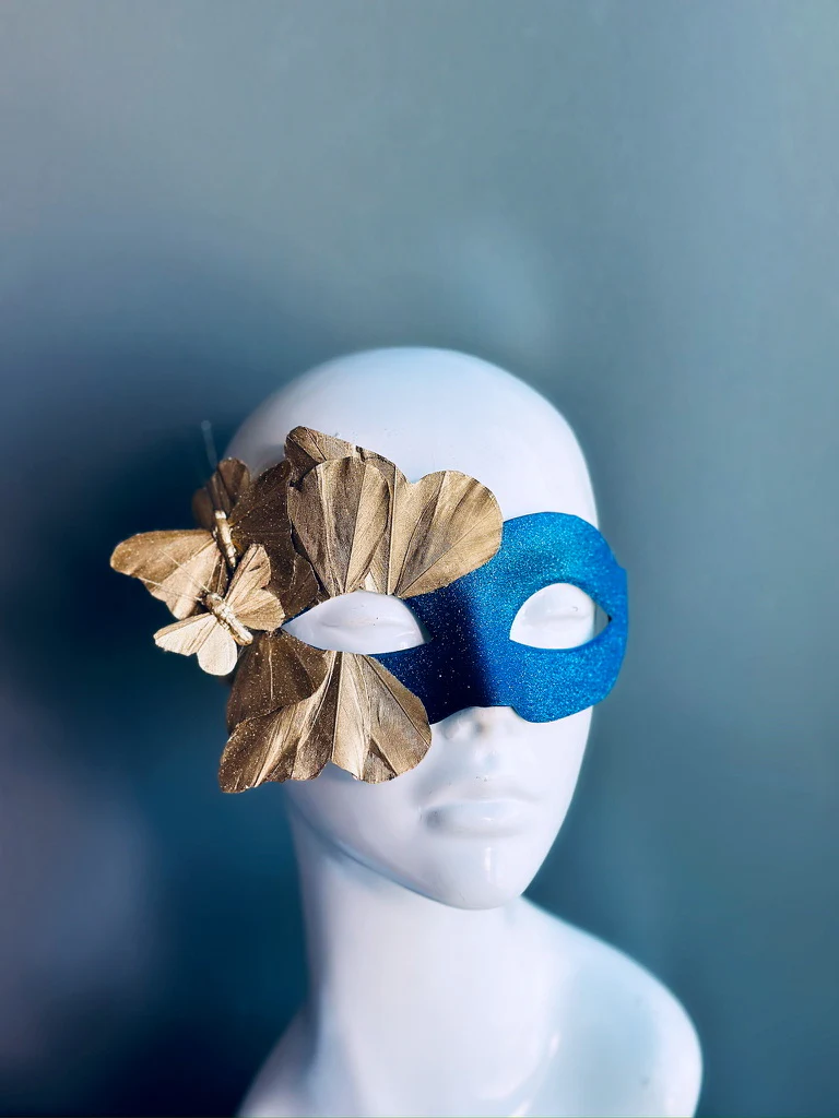 Butterfly Mask - Blue/Gold