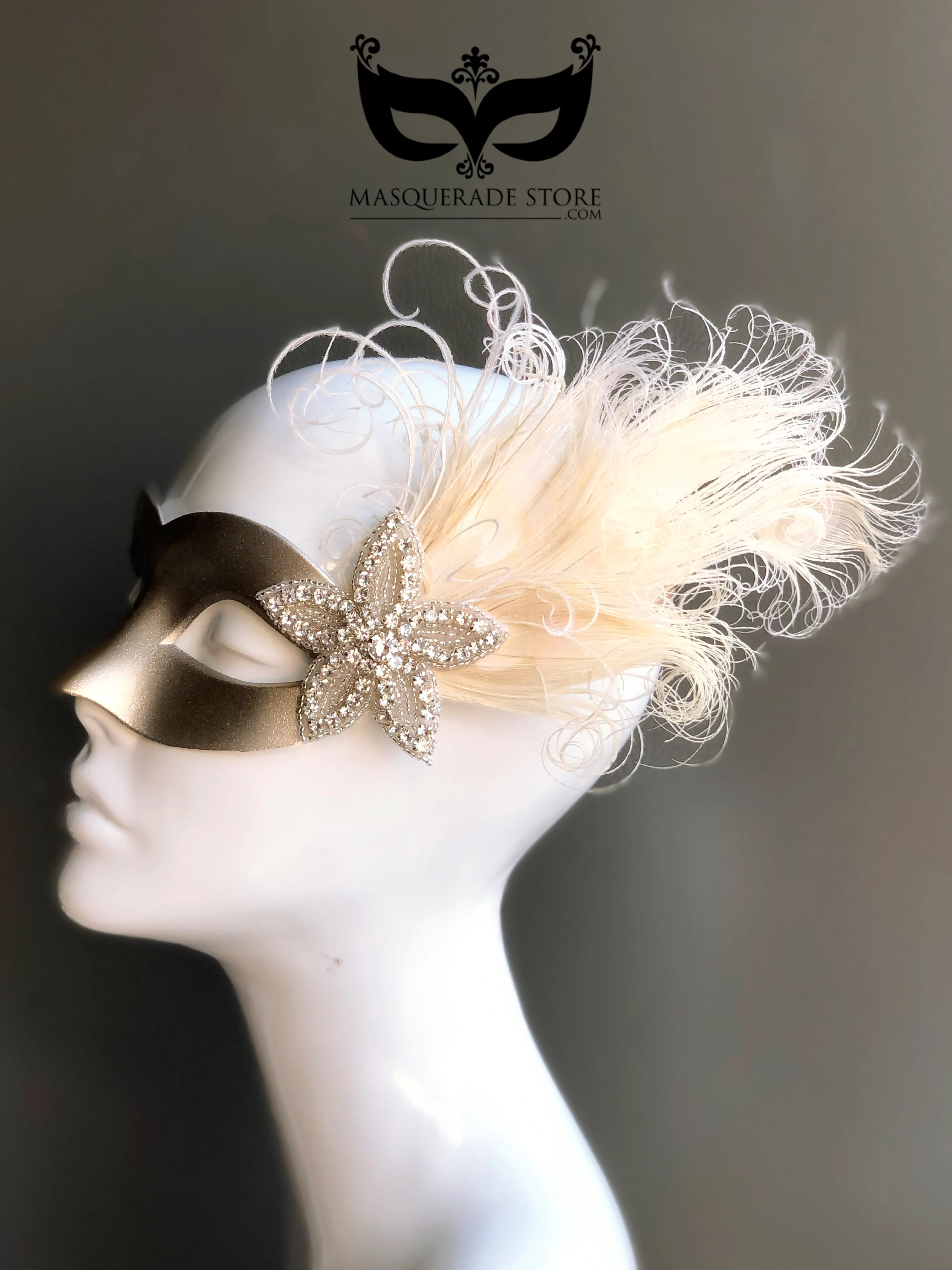 The Grace Mask - Cream Feathers - Image 2