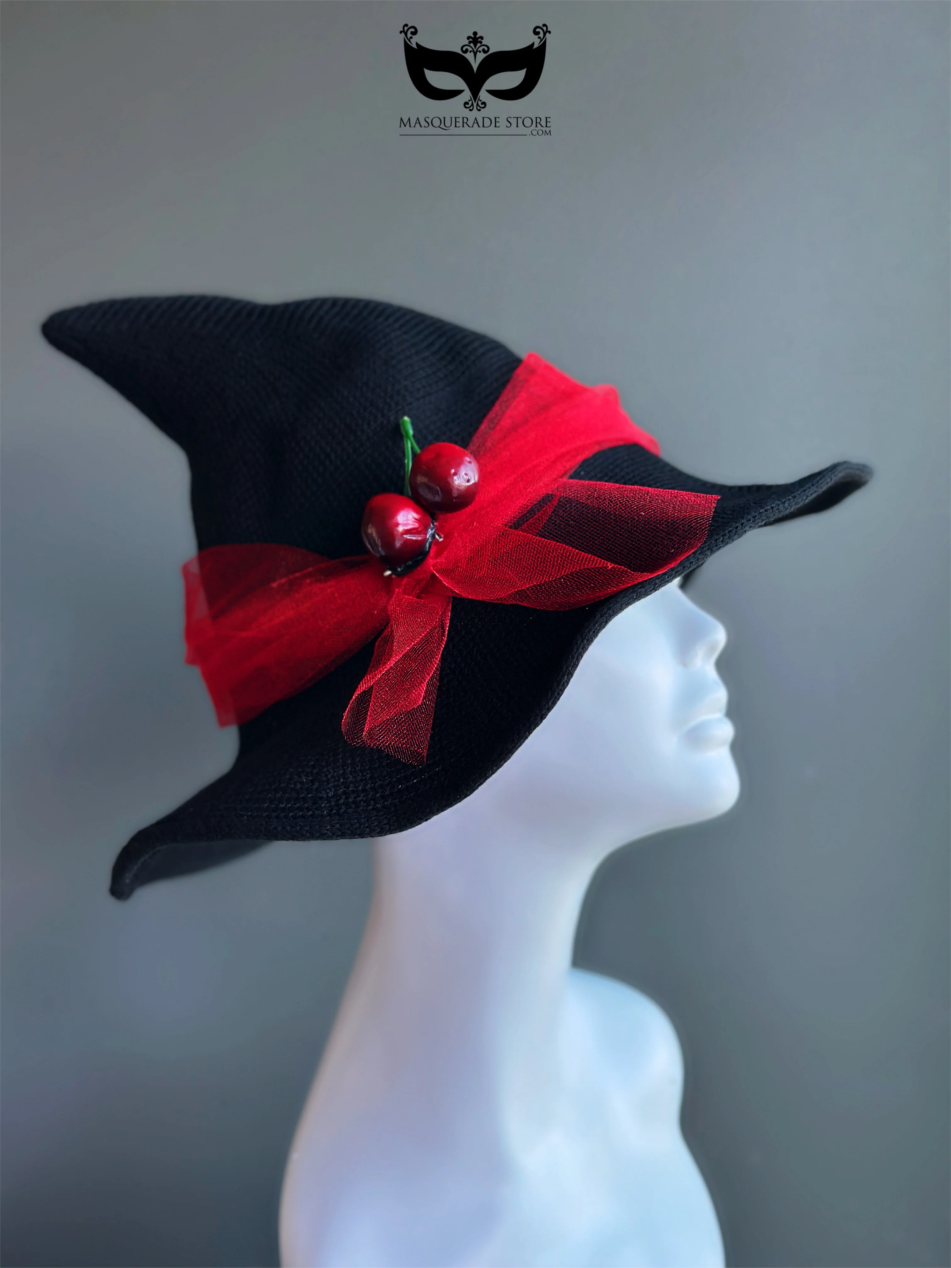 Cherry Hex - Retro Black Red Witch Hat - Image 2