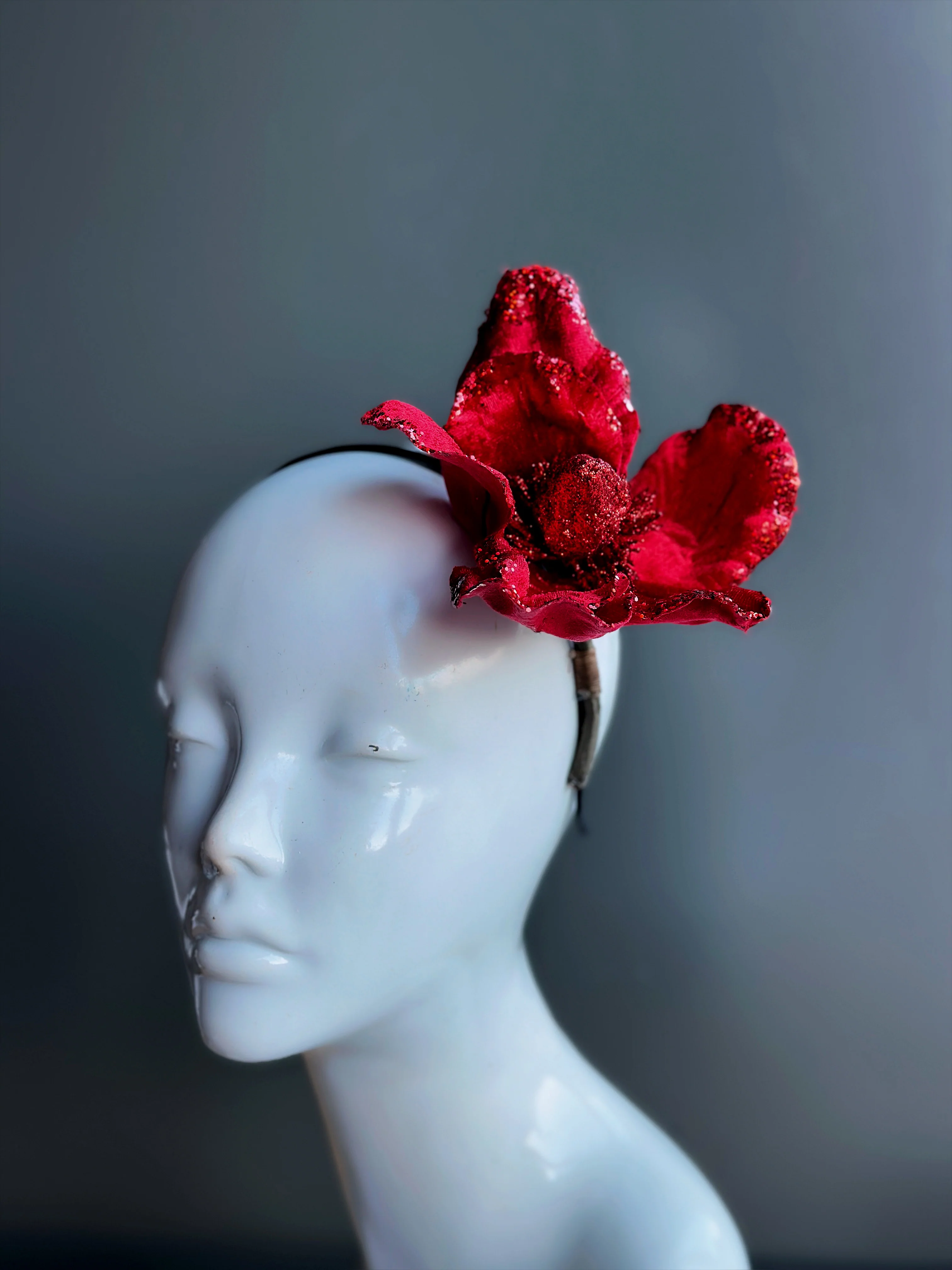 Glittering Christmas Flower Headband - Image 3