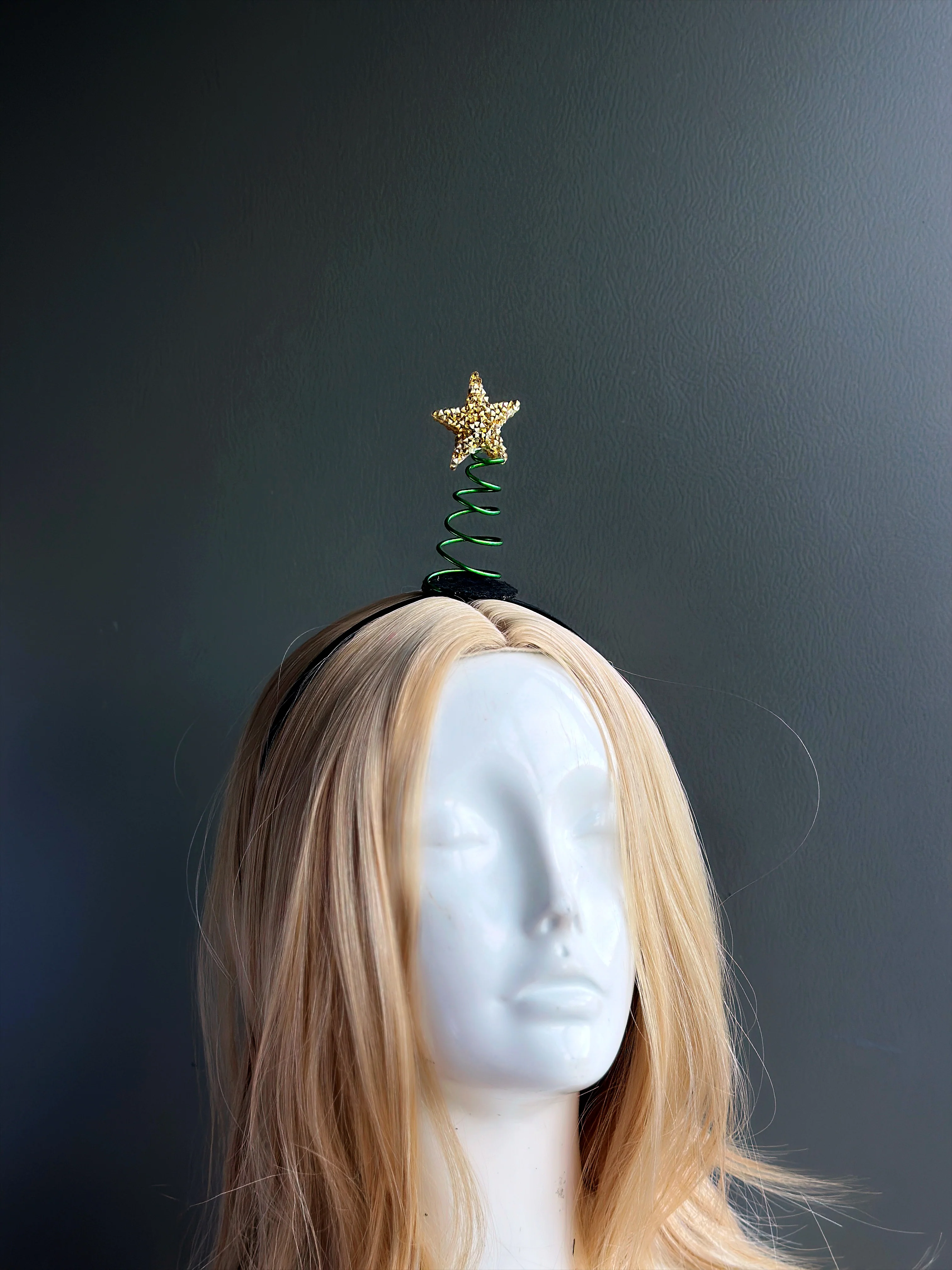 Christmas Tree Headband – Glitter Star Topper - Image 3