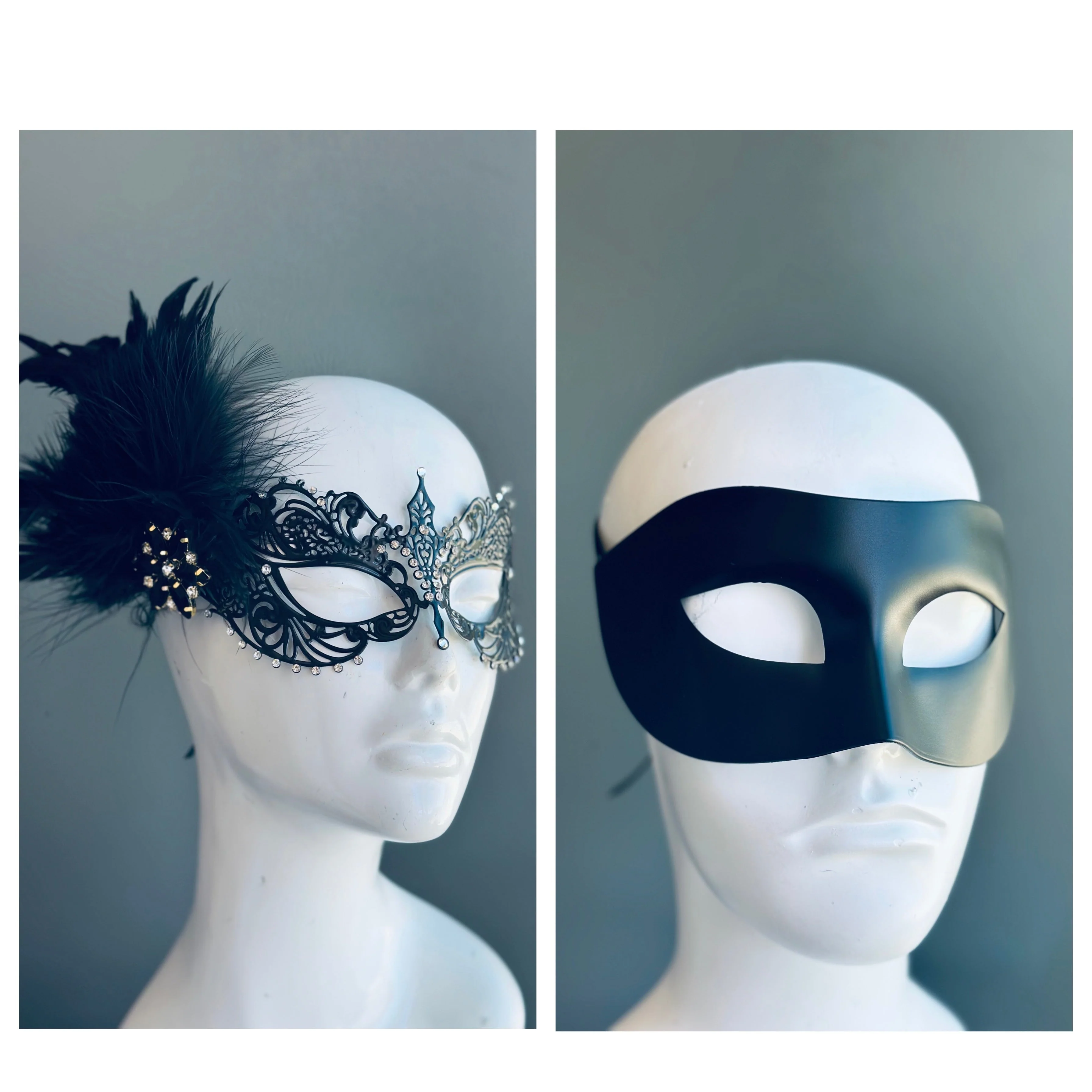 Noir Romantic Mask Pair