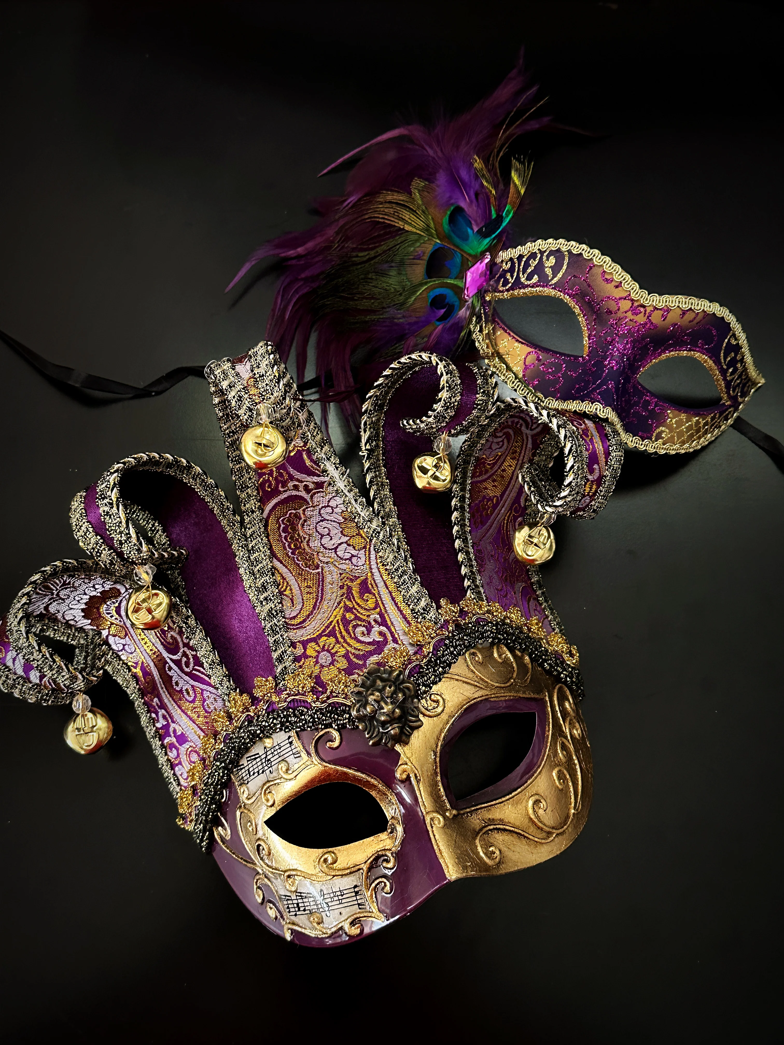 Court Jester Mask Set - Purple/Gold