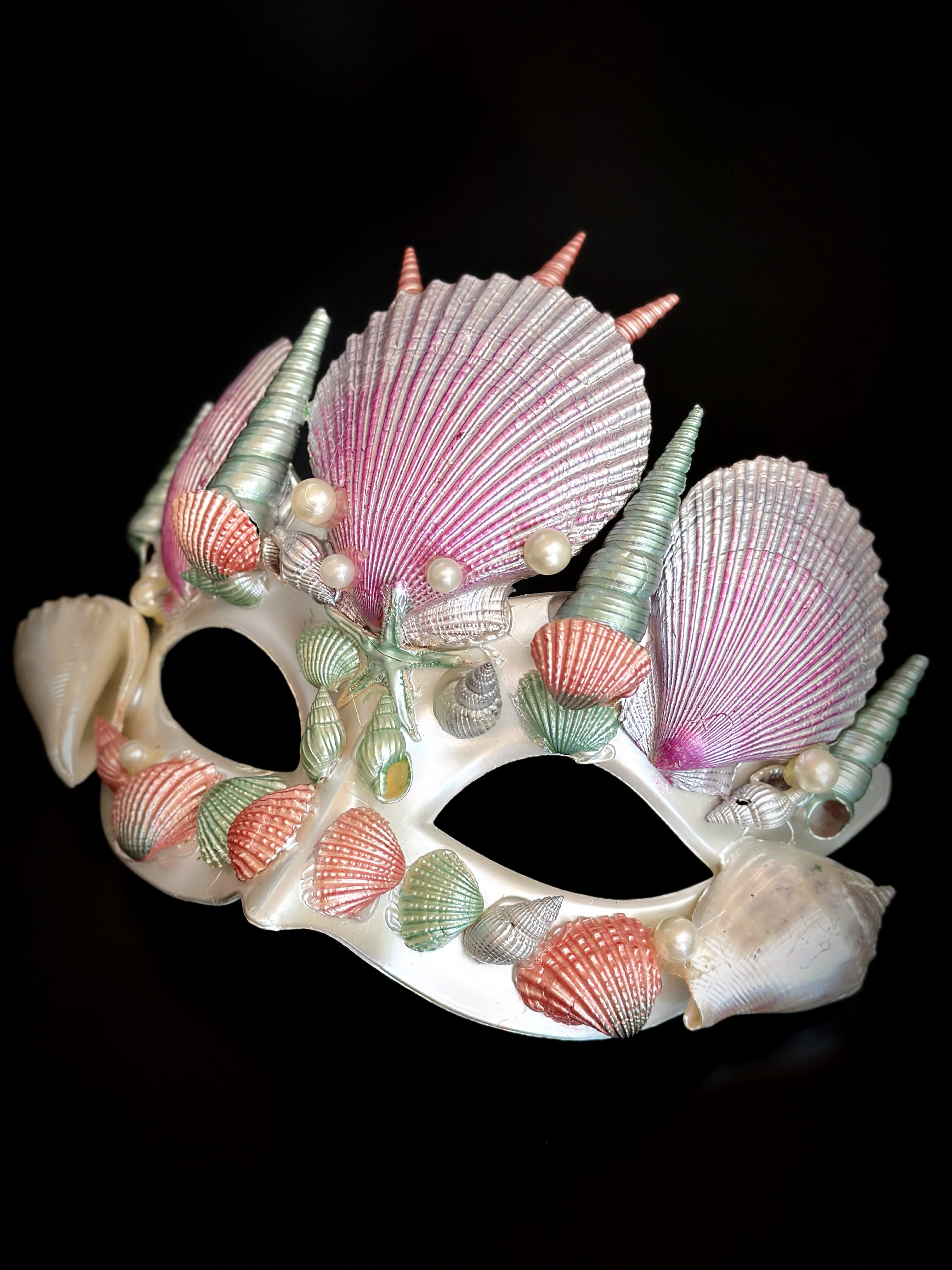Ocean King & Queen Masks - Green Pink - Image 4