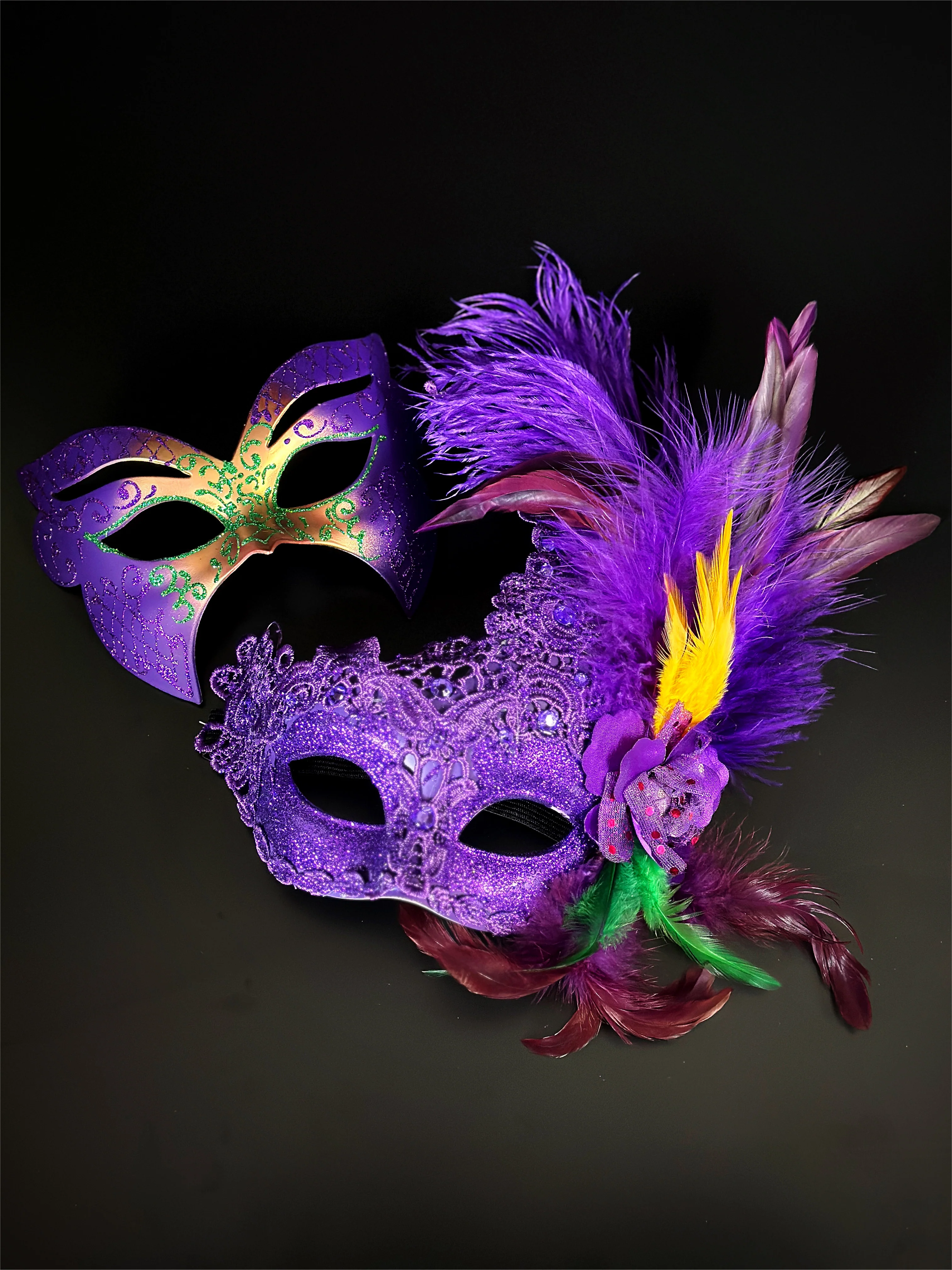 Moon Mask Pair - Mardi Gras Vibes