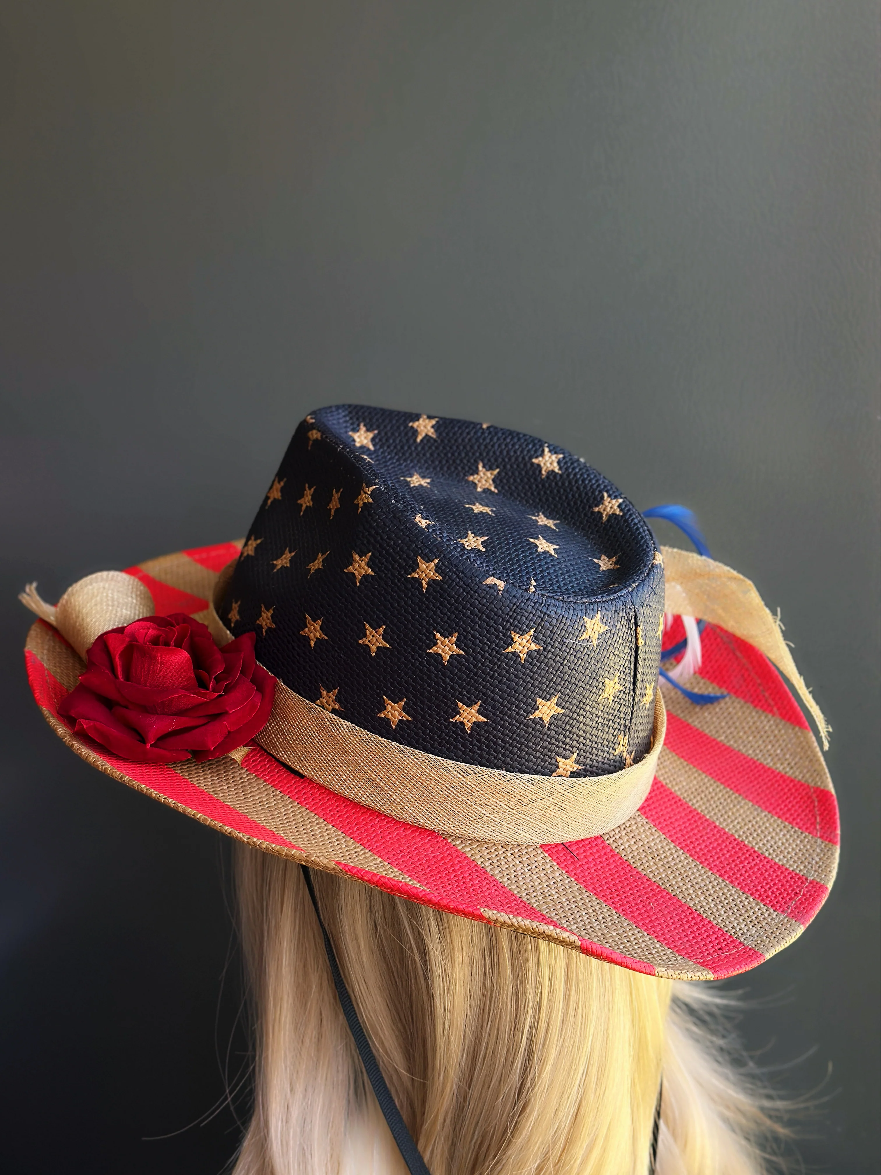 Patriot Rose - USA Cowboy Hat - Image 3